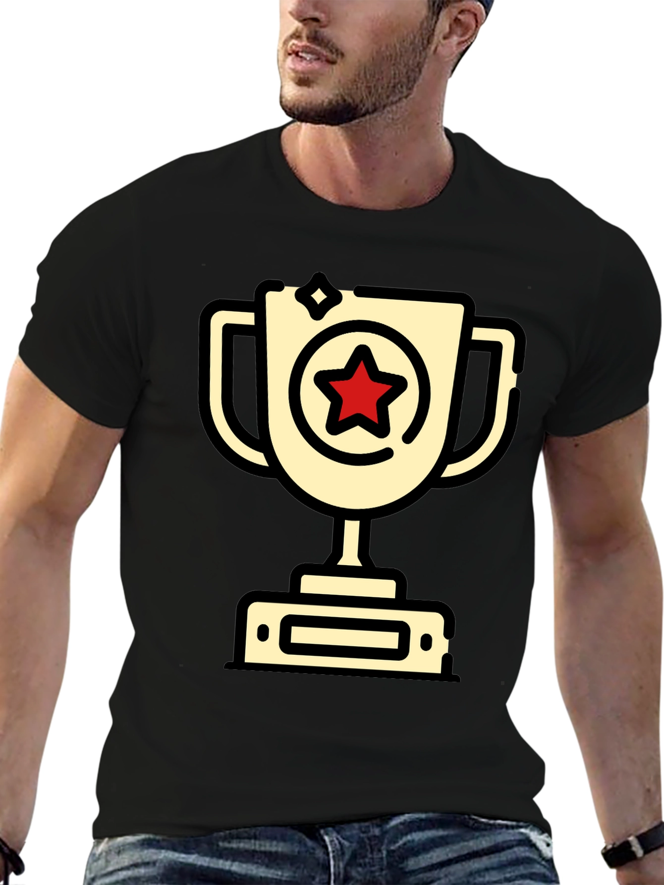 Winners Trophy T-Shirt - Champion Star Design