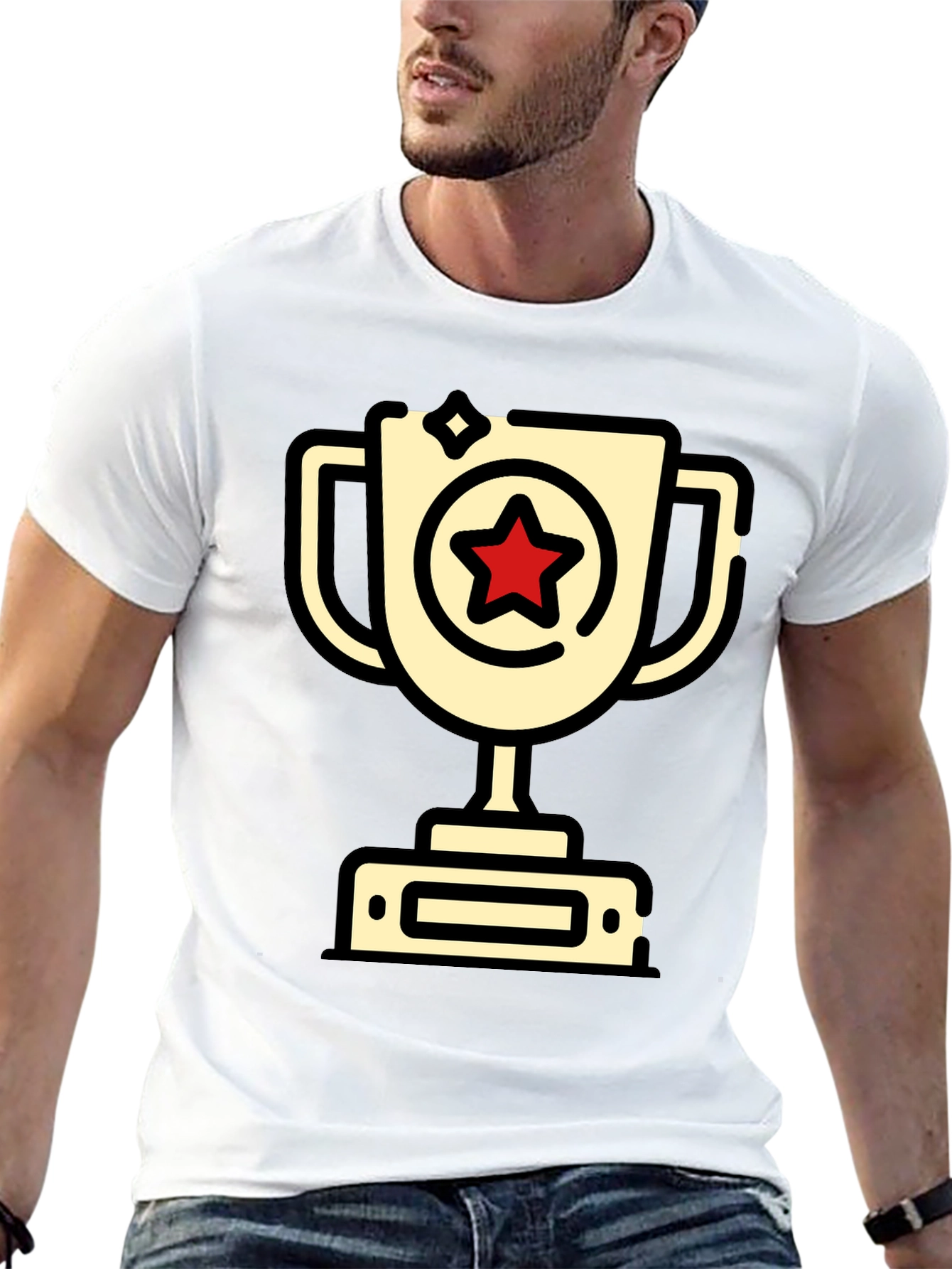 Winners Trophy T-Shirt - Champion Star Design
