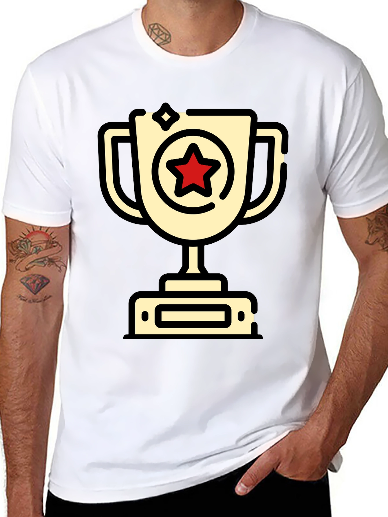 Winners Trophy T-Shirt - Champion Star Design