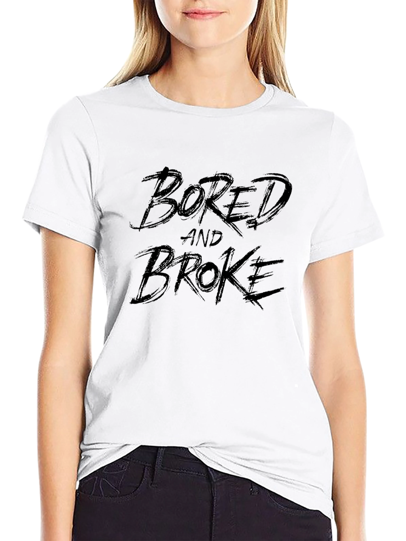 Bored and Broke Black Graphic T-Shirt