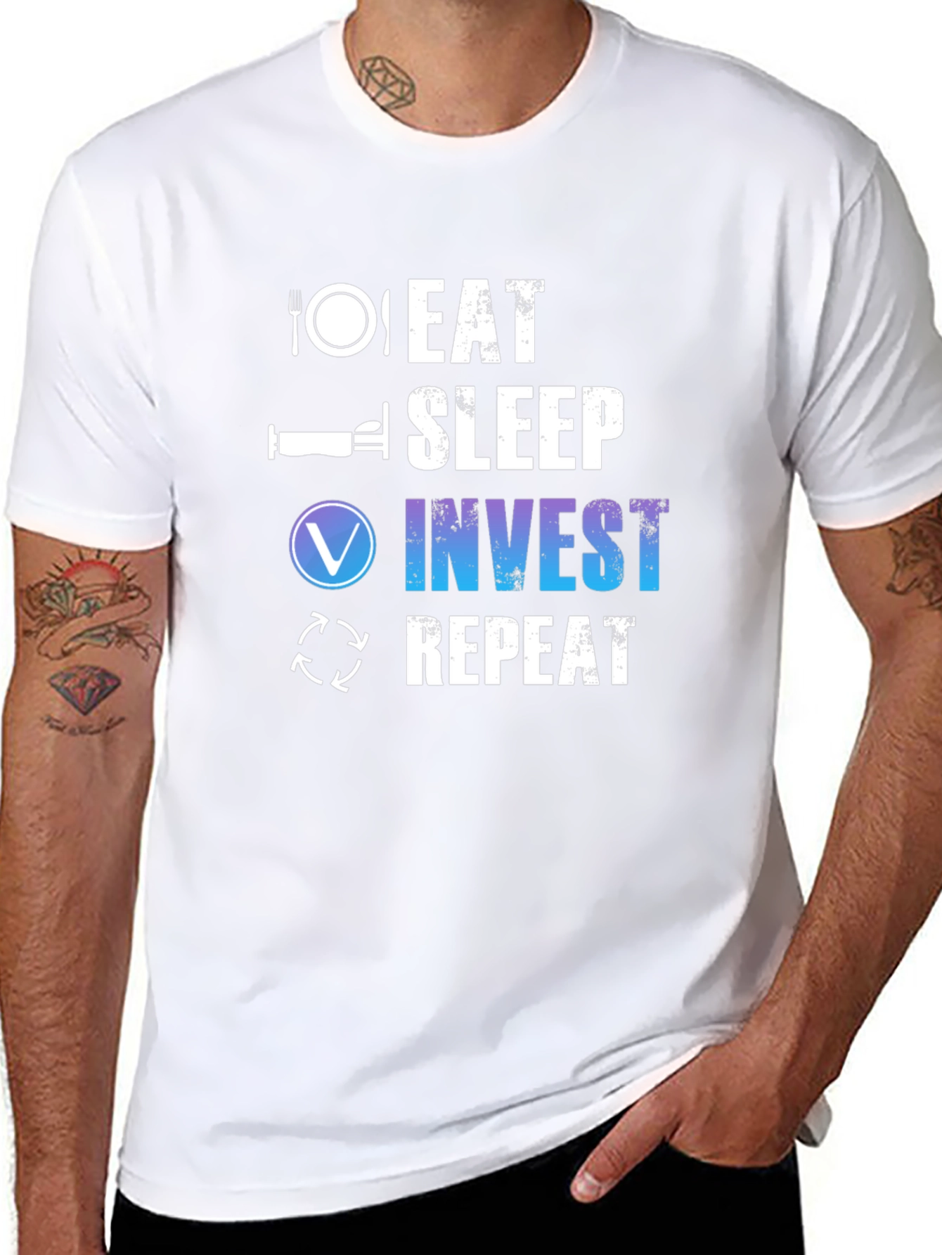 Eat Sleep Invest Repeat Black T-Shirt