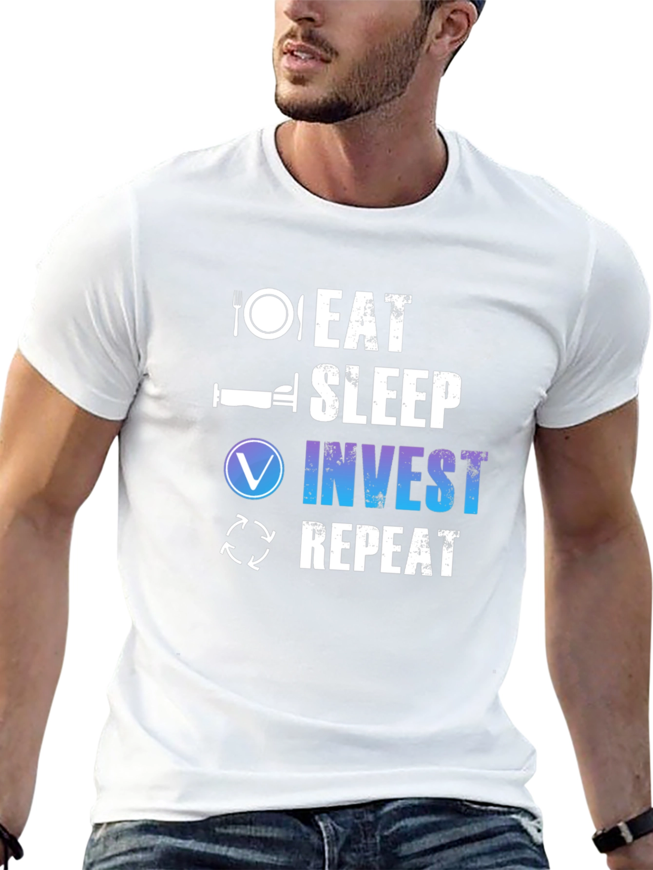Eat Sleep Invest Repeat Black T-Shirt