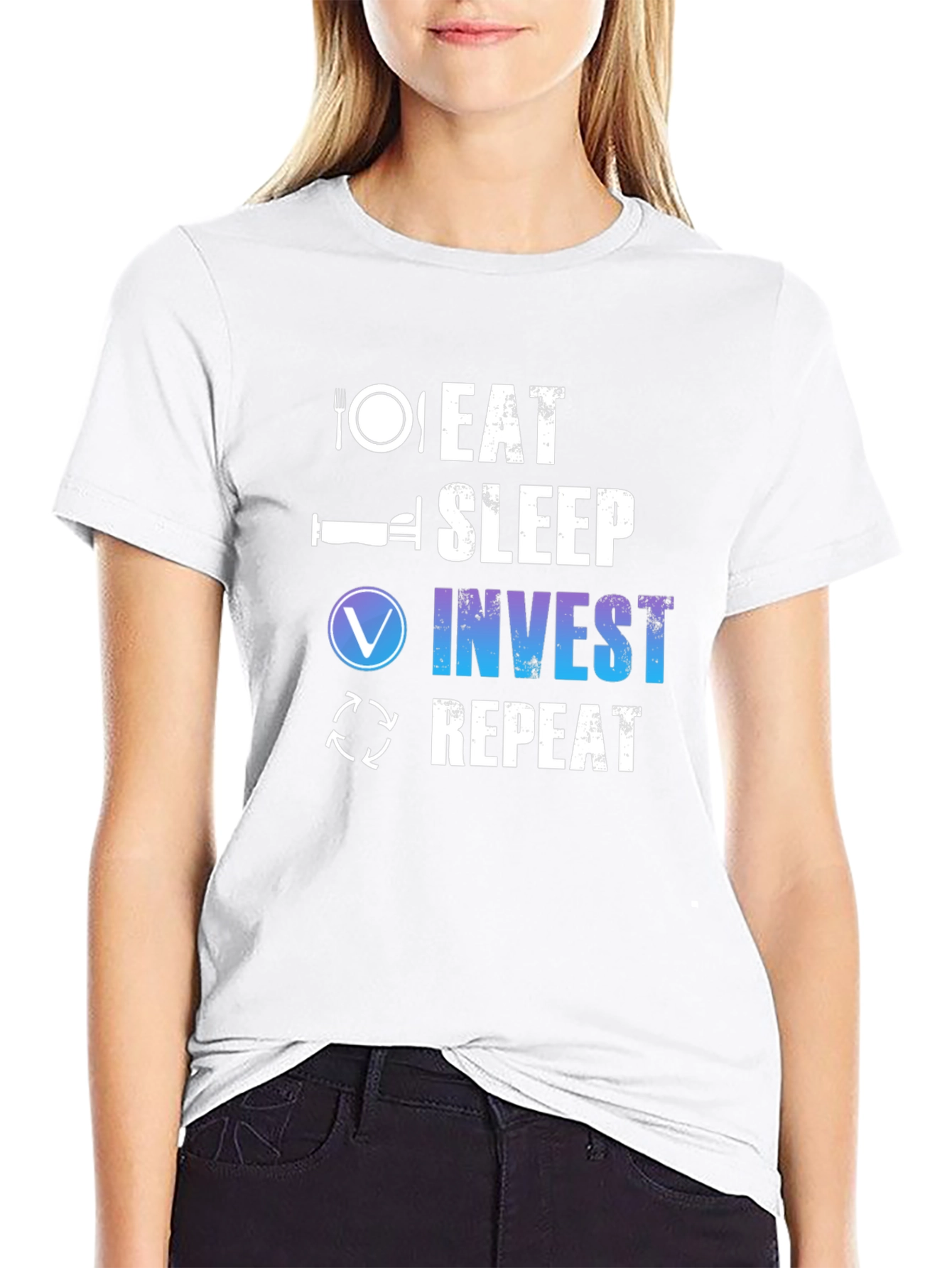 Eat Sleep Invest Repeat Black T-Shirt