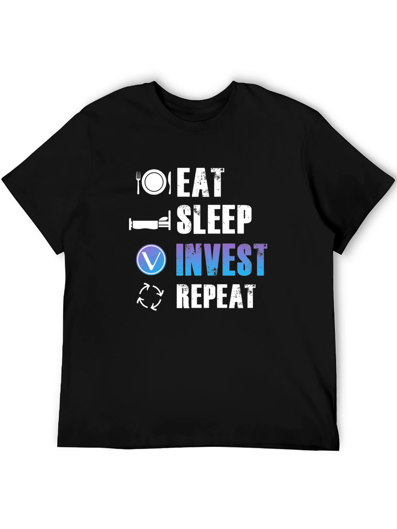 Eat Sleep Invest Repeat Black T-Shirt