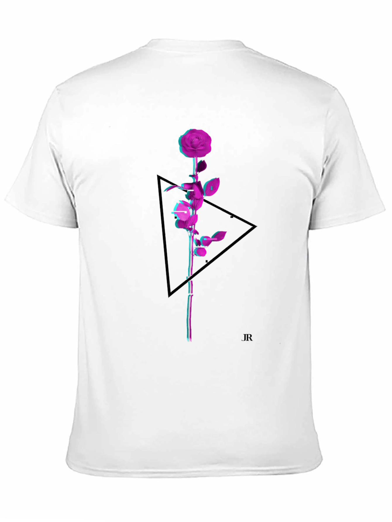 Geometric Rose Graphic Tee - Modern Style