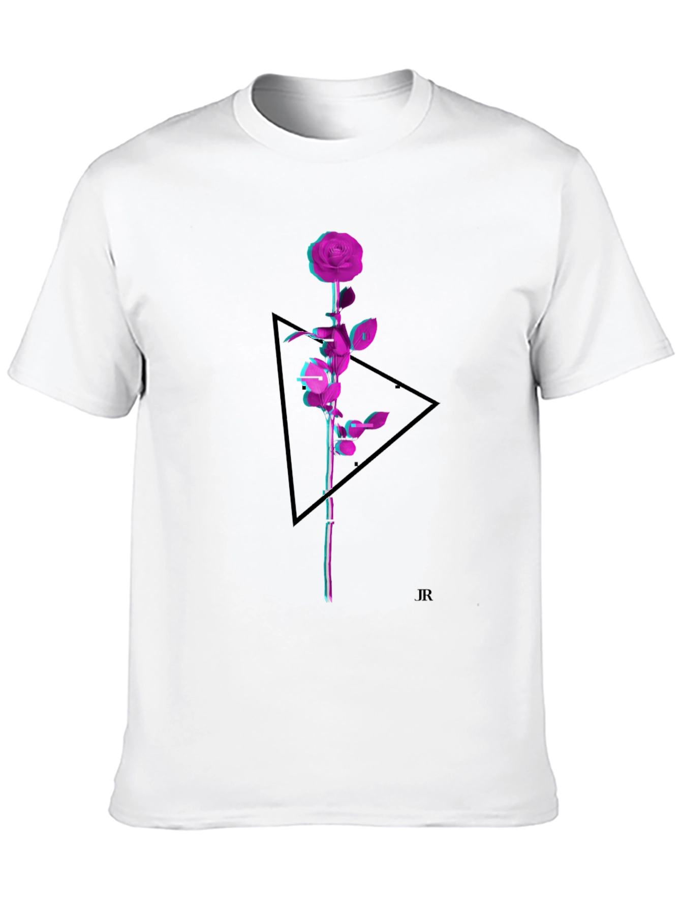 Geometric Rose Graphic Tee - Modern Style