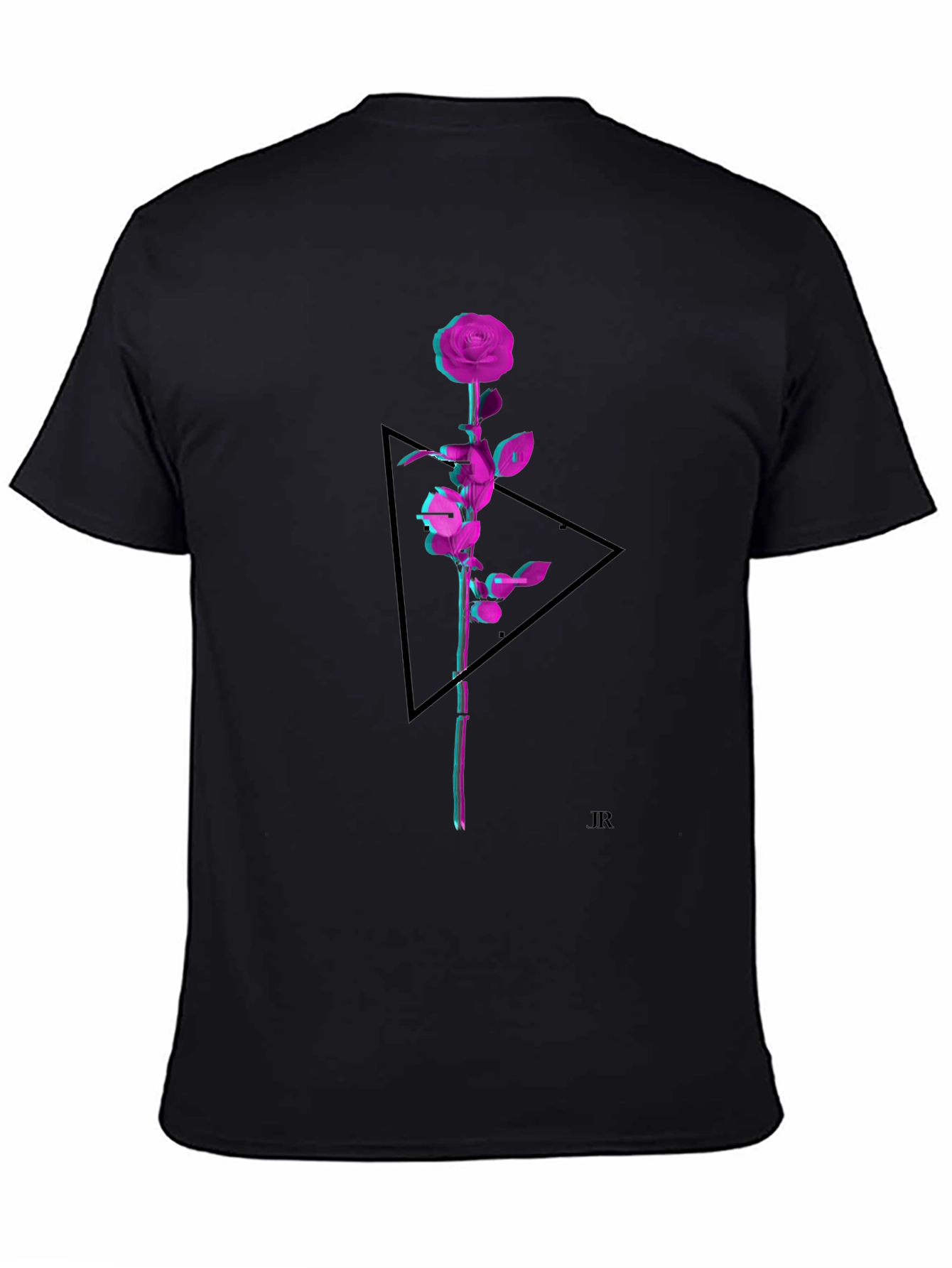 Geometric Rose Graphic Tee - Modern Style