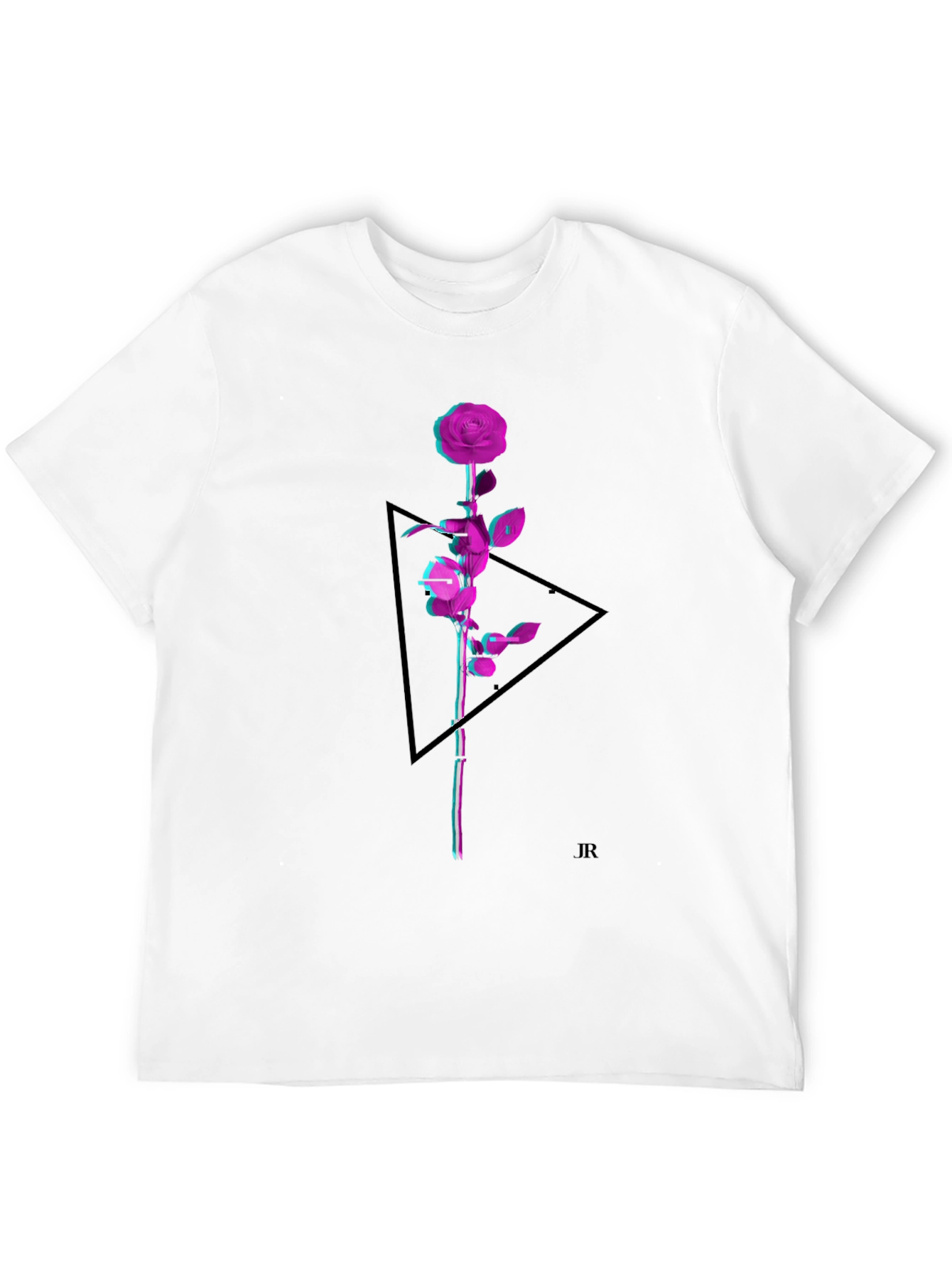 Geometric Rose Graphic Tee - Modern Style