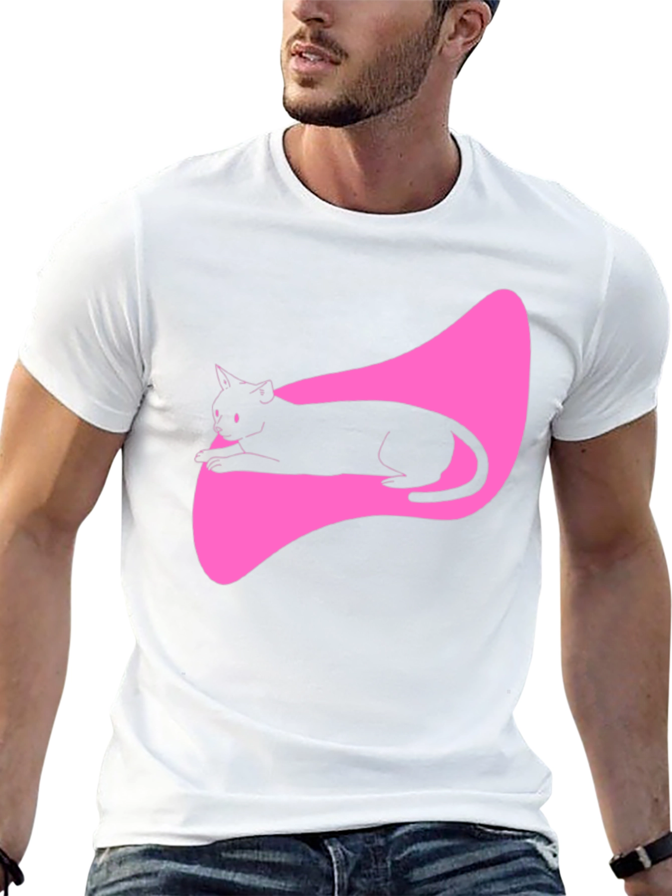 Black Cat Graphic Tee - Stylish Mens T-Shirt