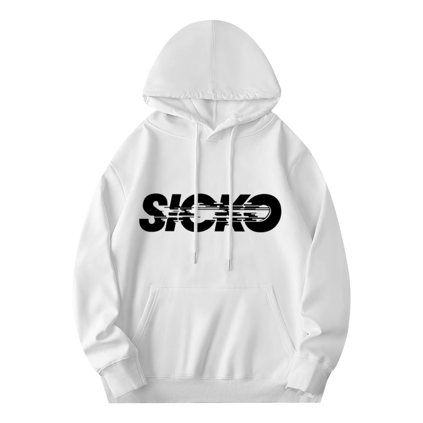 Blurry SICKO Streetwear Graphic White Hoodie, Unisex Ultra Cozy Daily Pullover