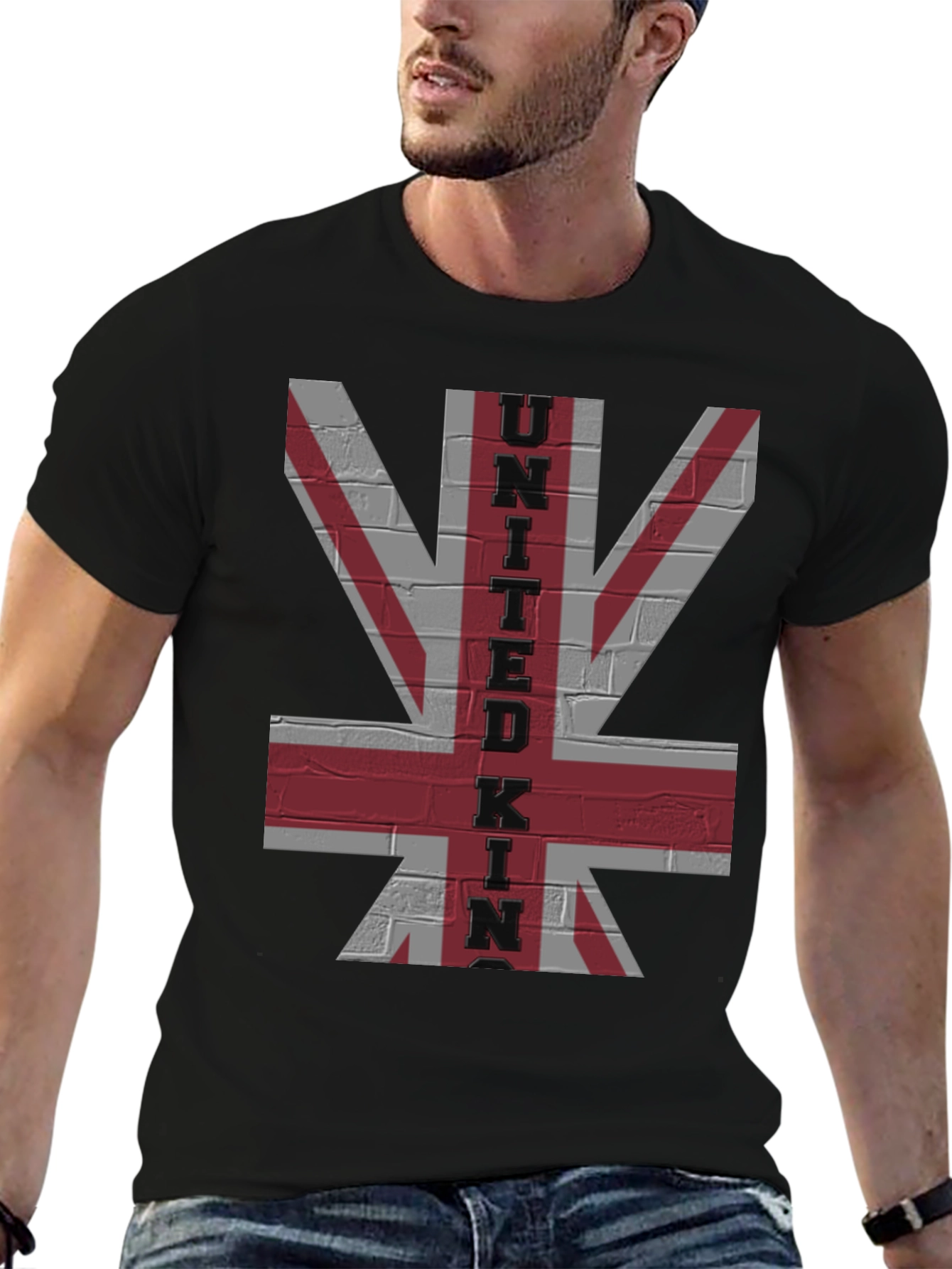 United Kingdom Flag Brick Wall Graphic Tee