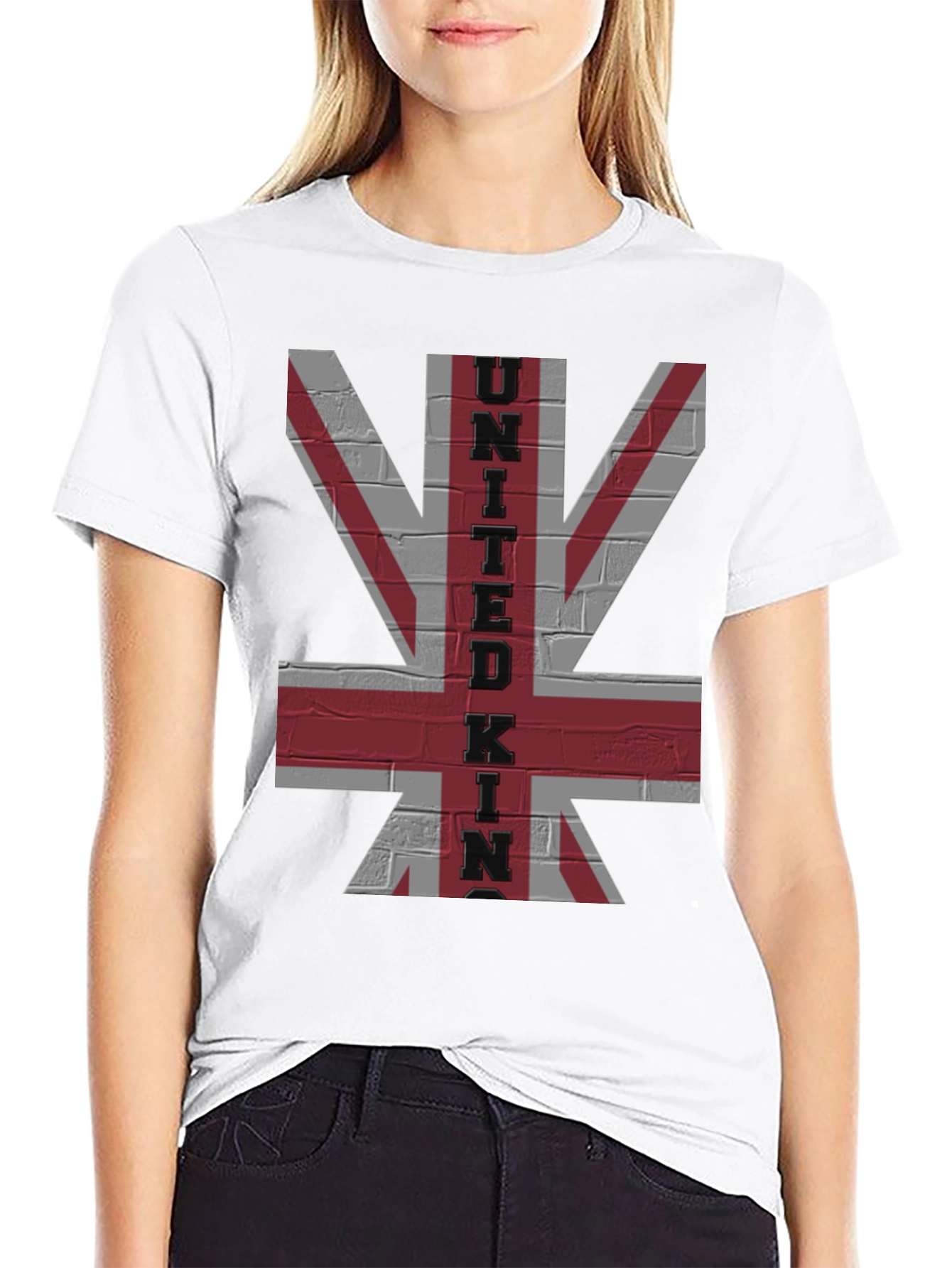 United Kingdom Flag Brick Wall Graphic Tee