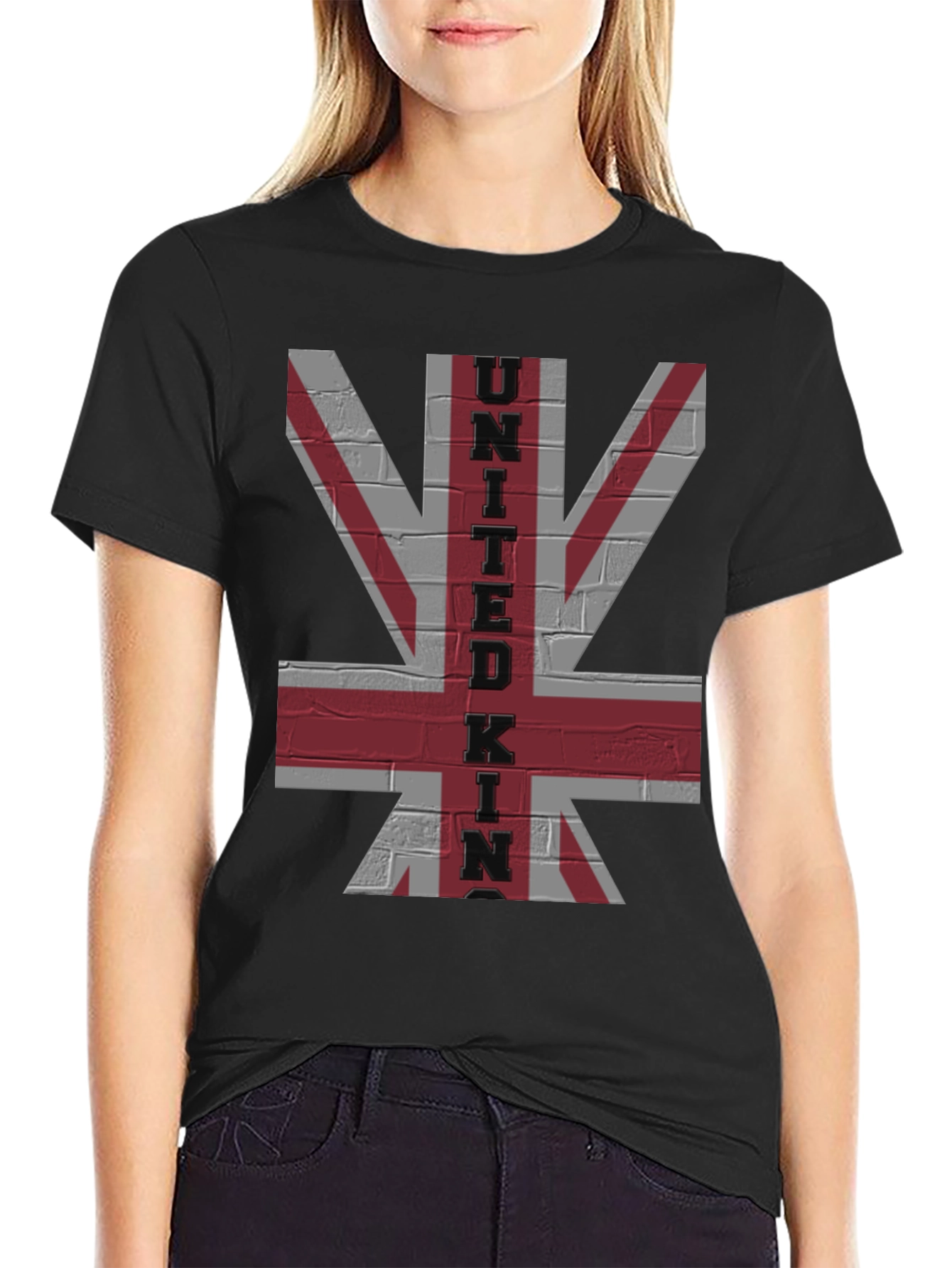 United Kingdom Flag Brick Wall Graphic Tee