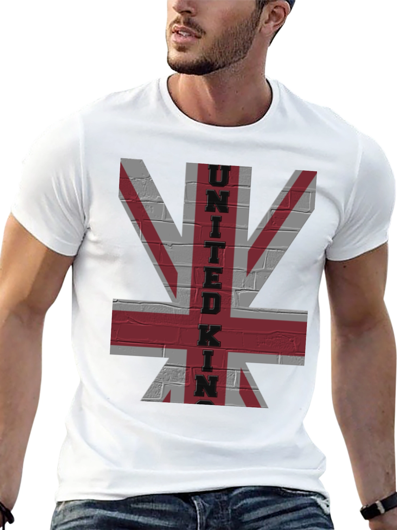 United Kingdom Flag Brick Wall Graphic Tee