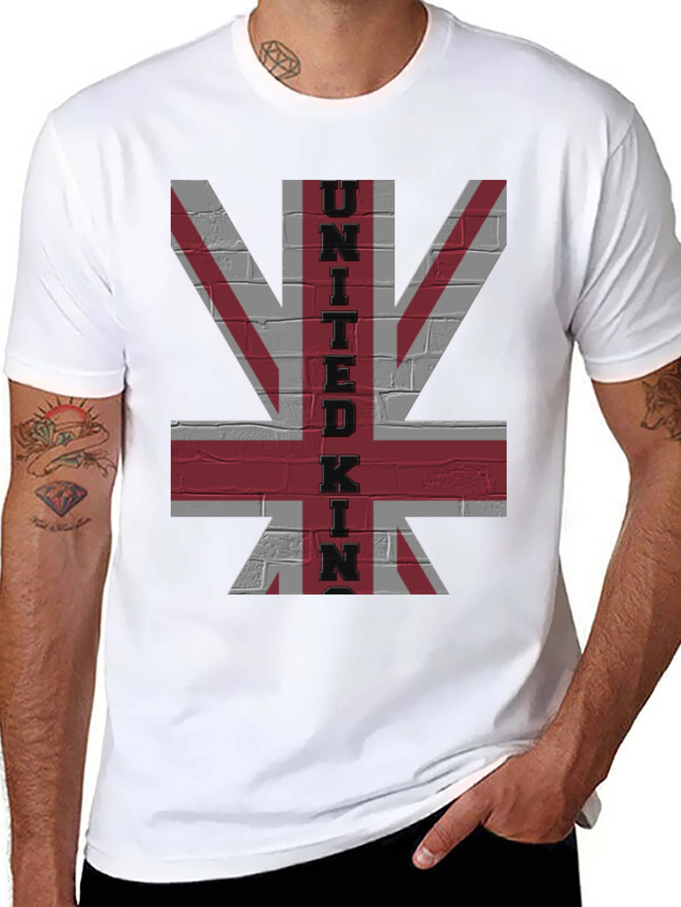 United Kingdom Flag Brick Wall Graphic Tee