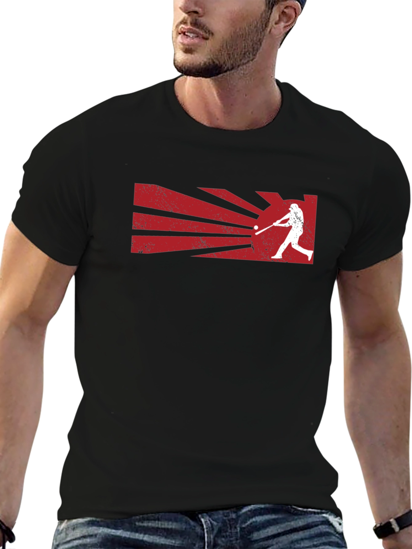 Baseball Batter Graphic Tee - Stylish Sports T-Shirt
