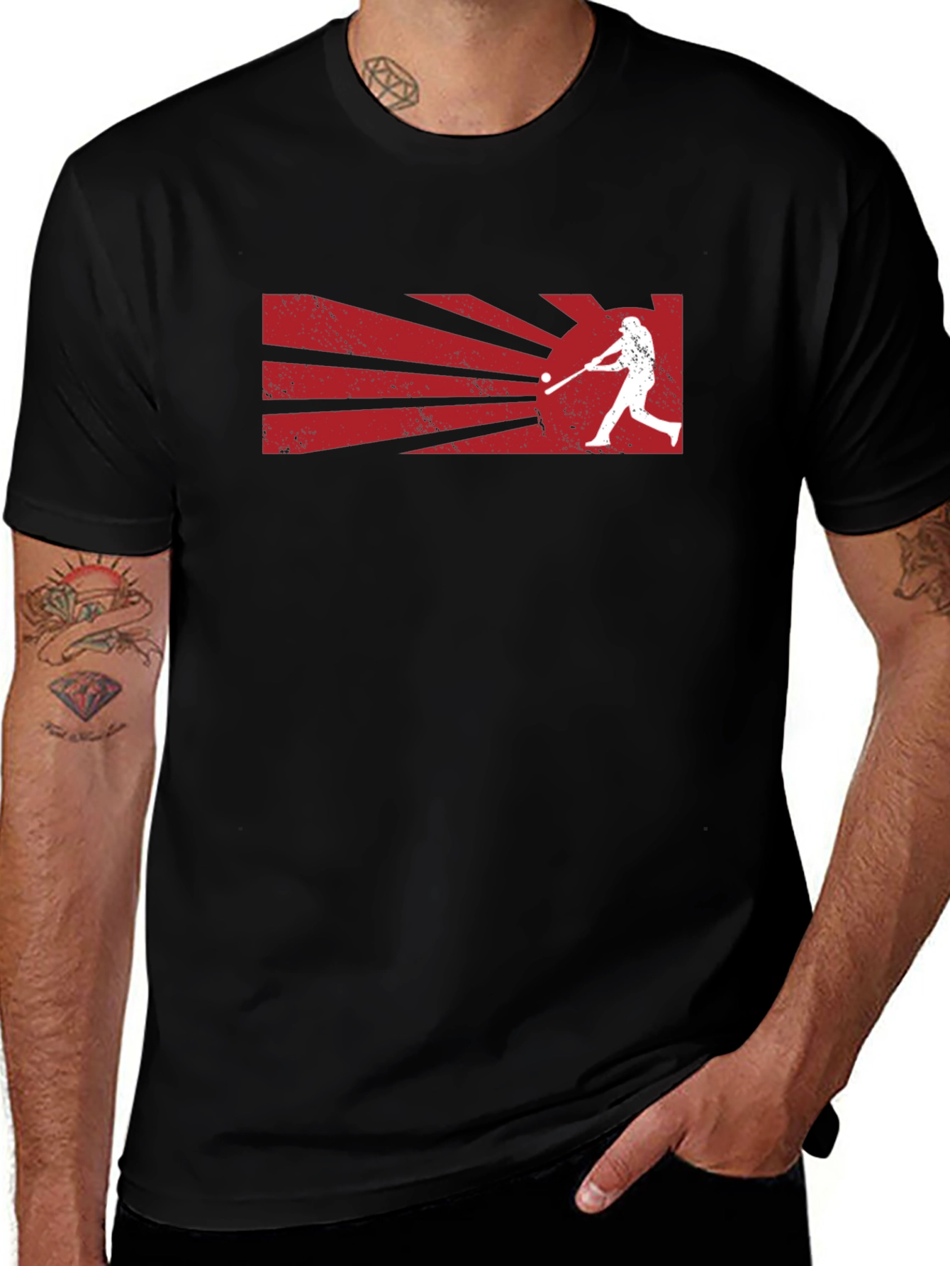 Baseball Batter Graphic Tee - Stylish Sports T-Shirt