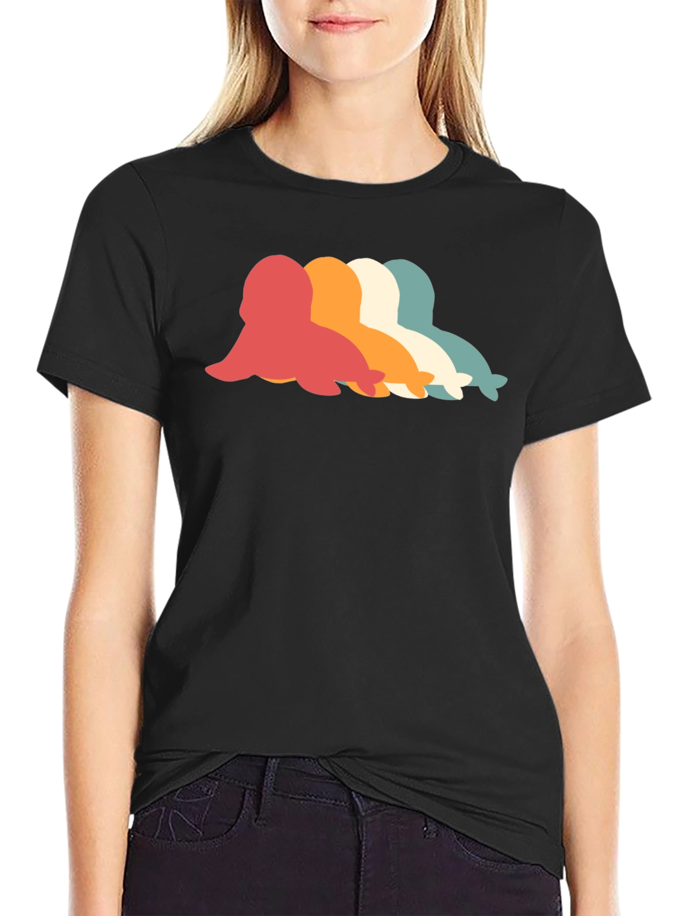 Retro Seal Graphic T-Shirt - Classic Black Tee