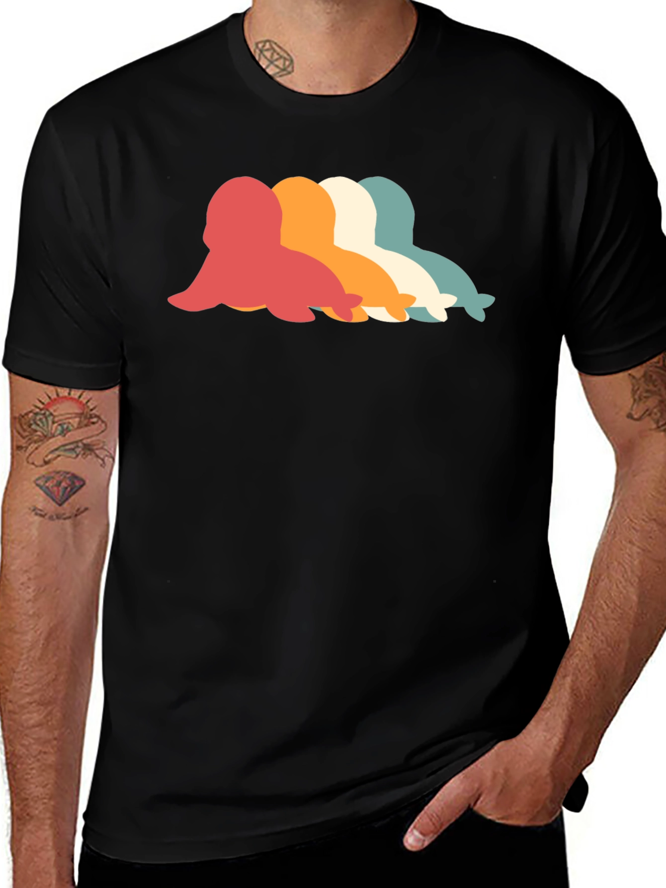 Retro Seal Graphic T-Shirt - Classic Black Tee