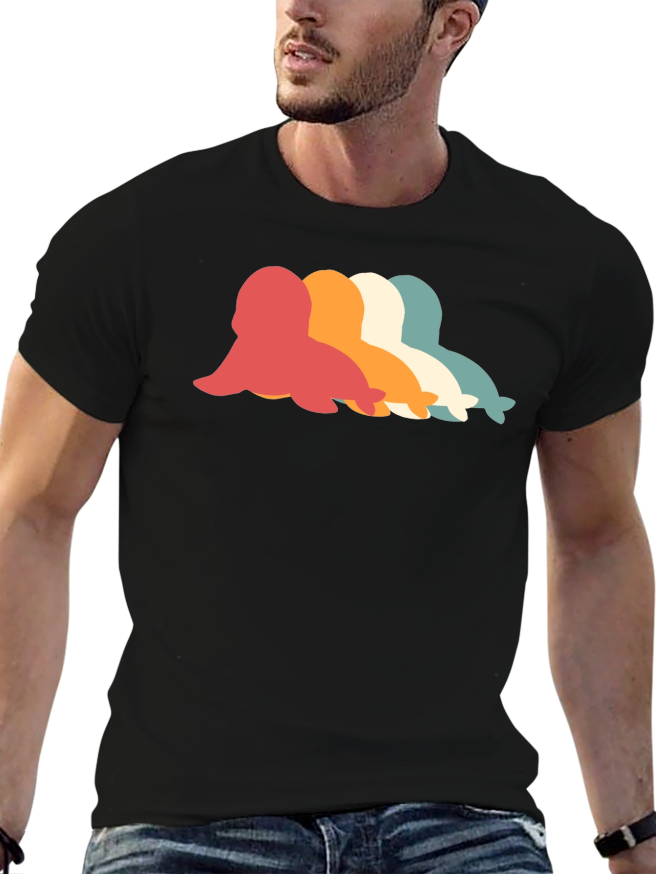 Retro Seal Graphic T-Shirt - Classic Black Tee