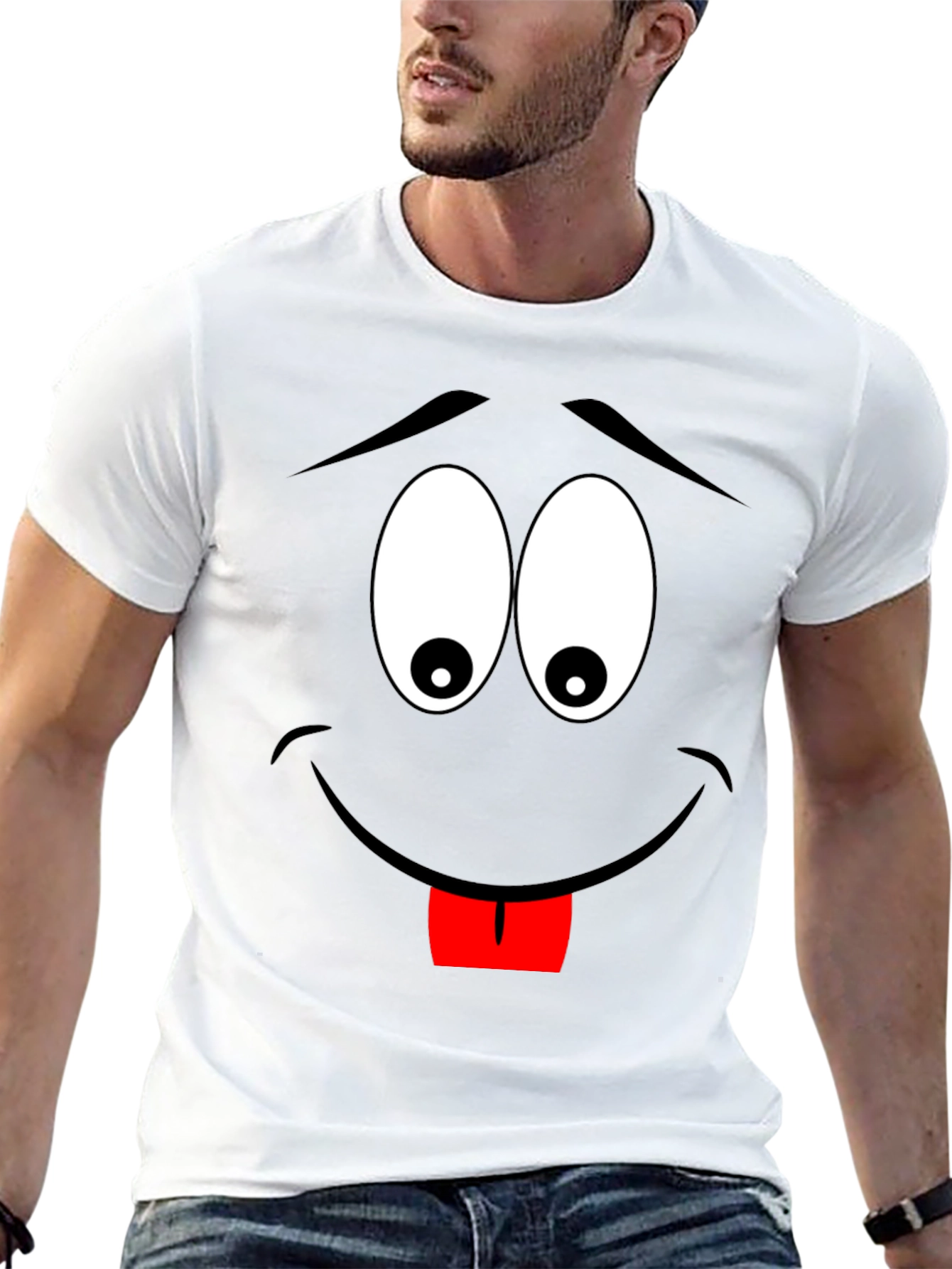 Cartoon Face Black T-Shirt