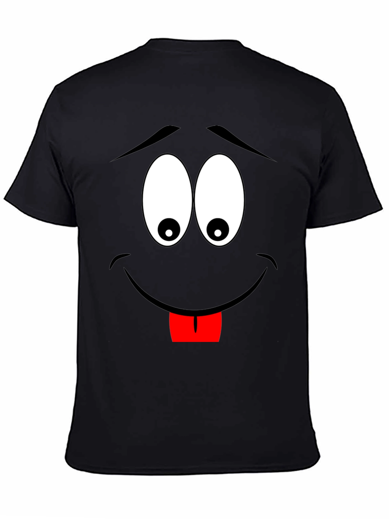 Cartoon Face Black T-Shirt