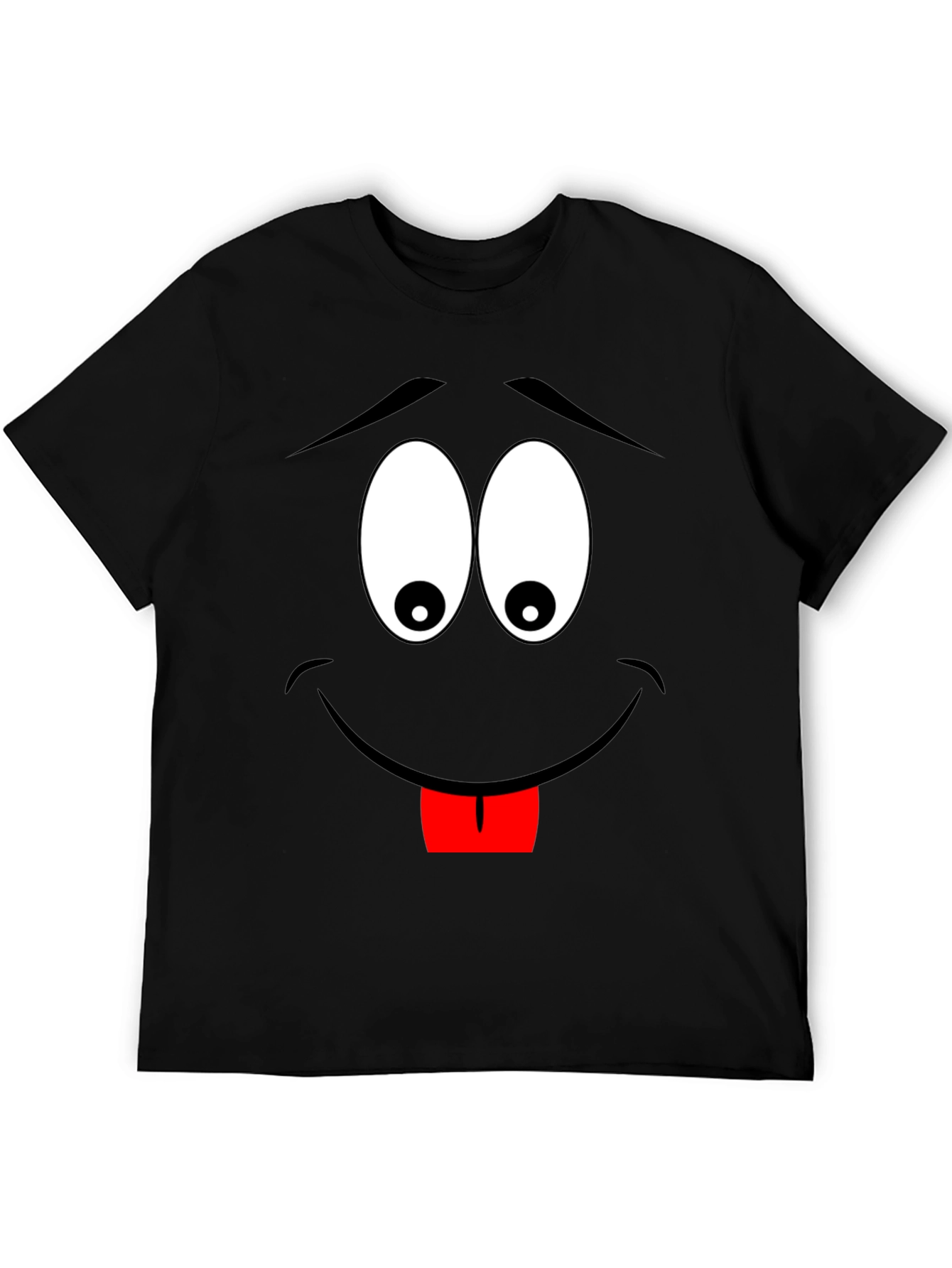 Cartoon Face Black T-Shirt
