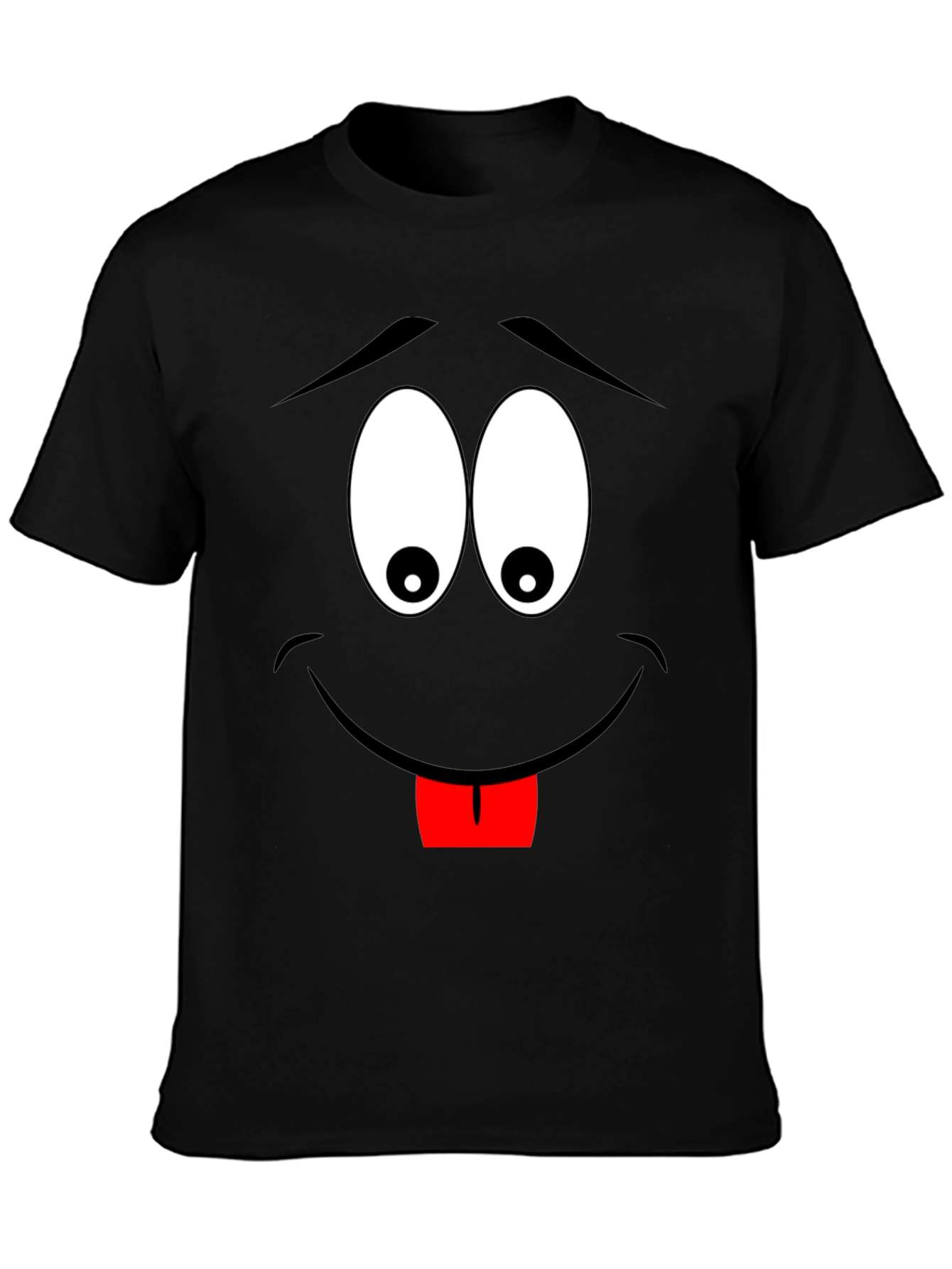 Cartoon Face Black T-Shirt