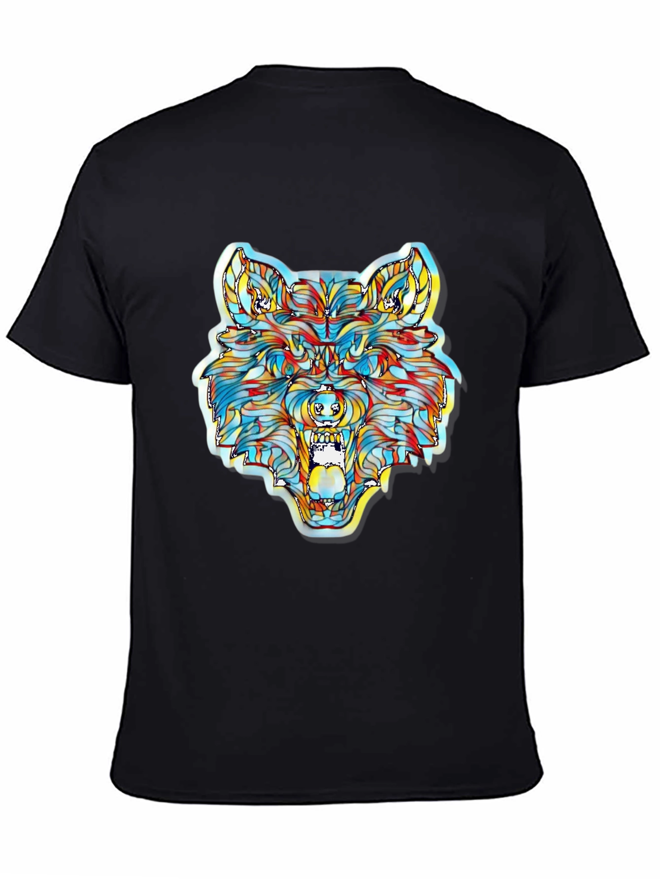 Vibrant Wolf Graphic T-Shirt - Unique Artistic Design