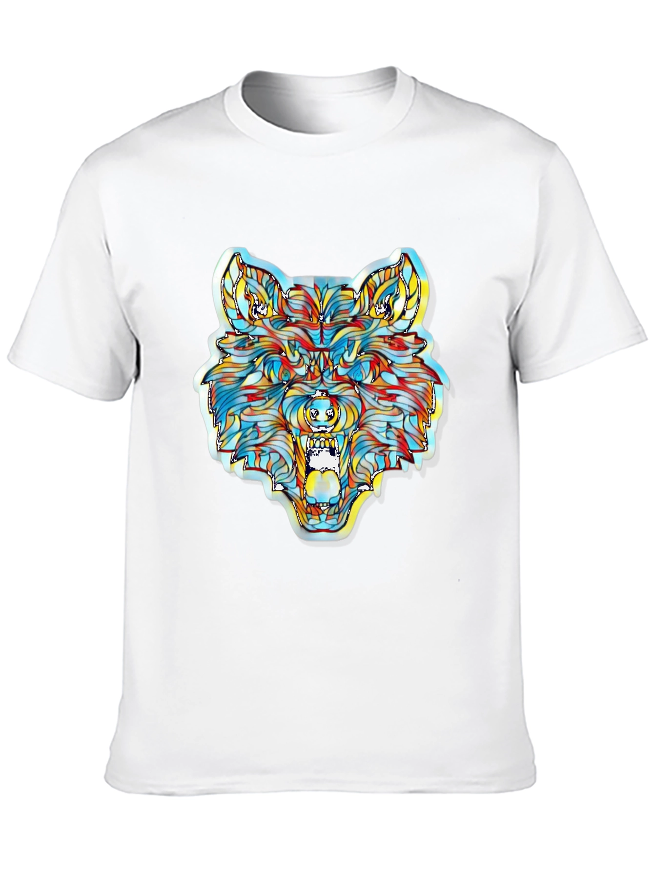 Vibrant Wolf Graphic T-Shirt - Unique Artistic Design