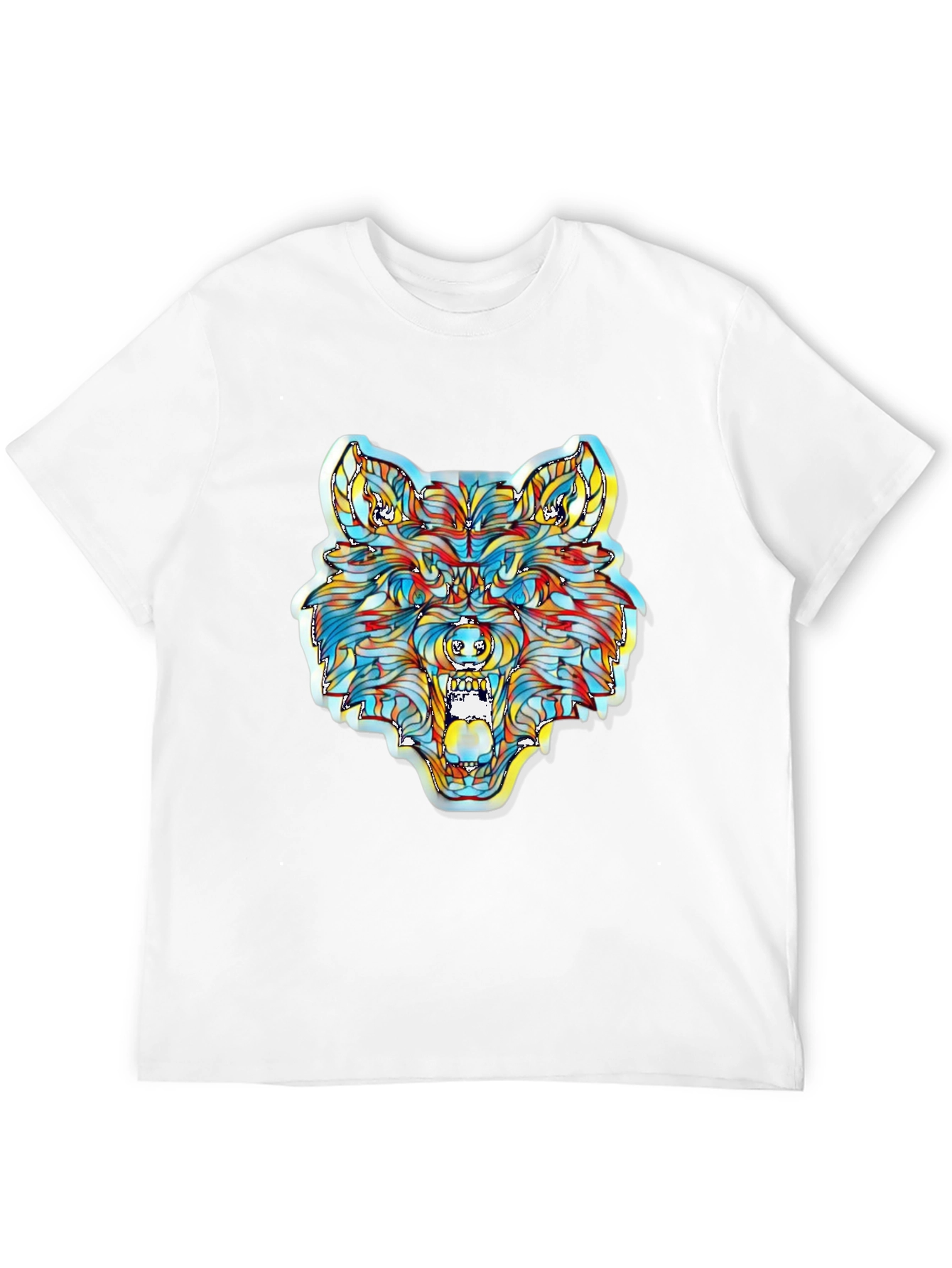 Vibrant Wolf Graphic T-Shirt - Unique Artistic Design