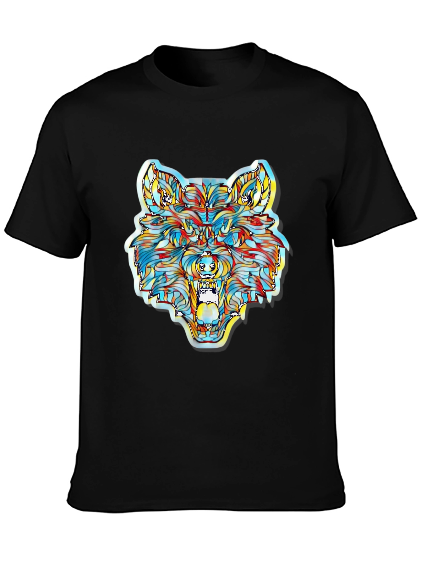 Vibrant Wolf Graphic T-Shirt - Unique Artistic Design