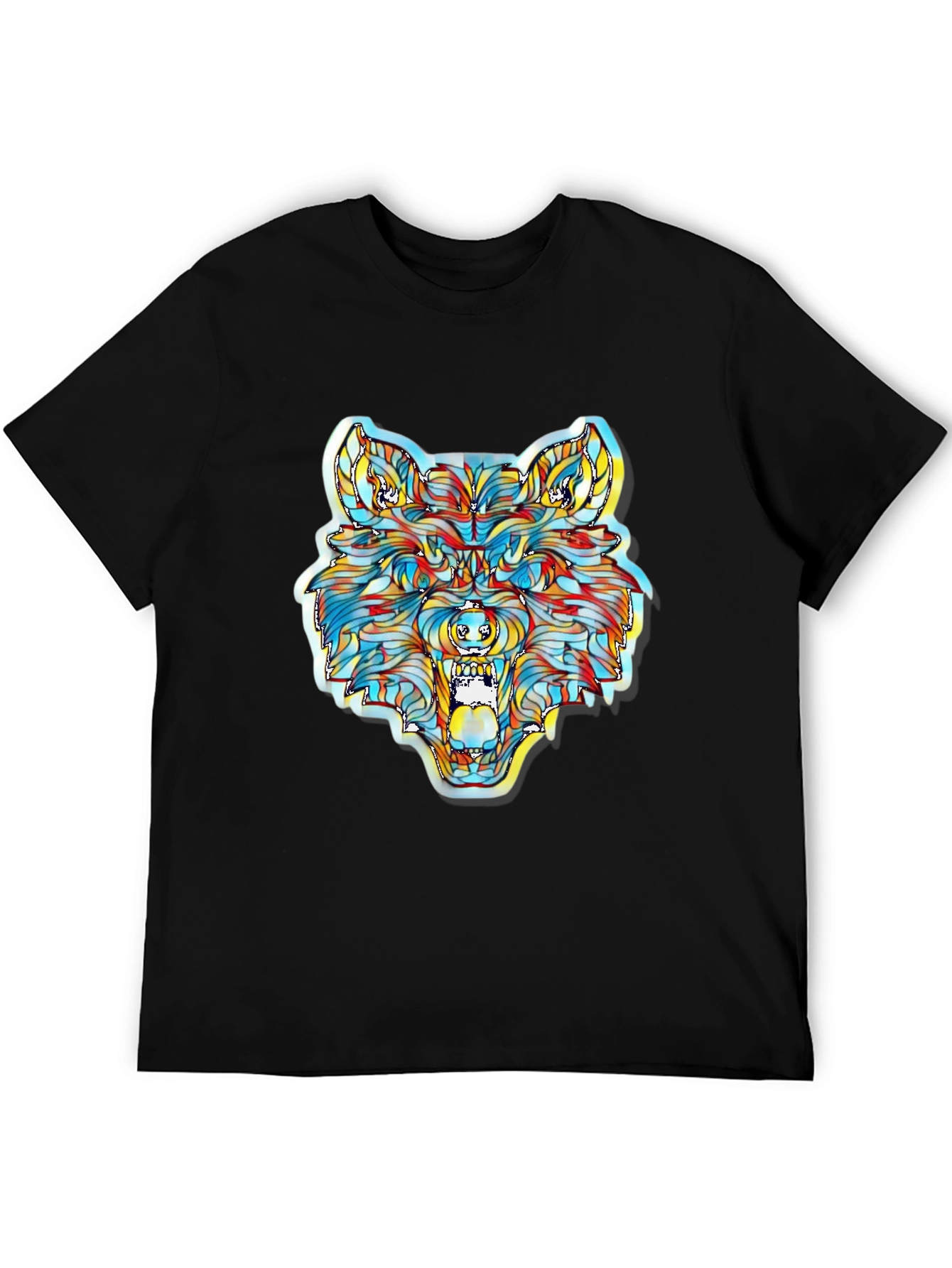 Vibrant Wolf Graphic T-Shirt - Unique Artistic Design