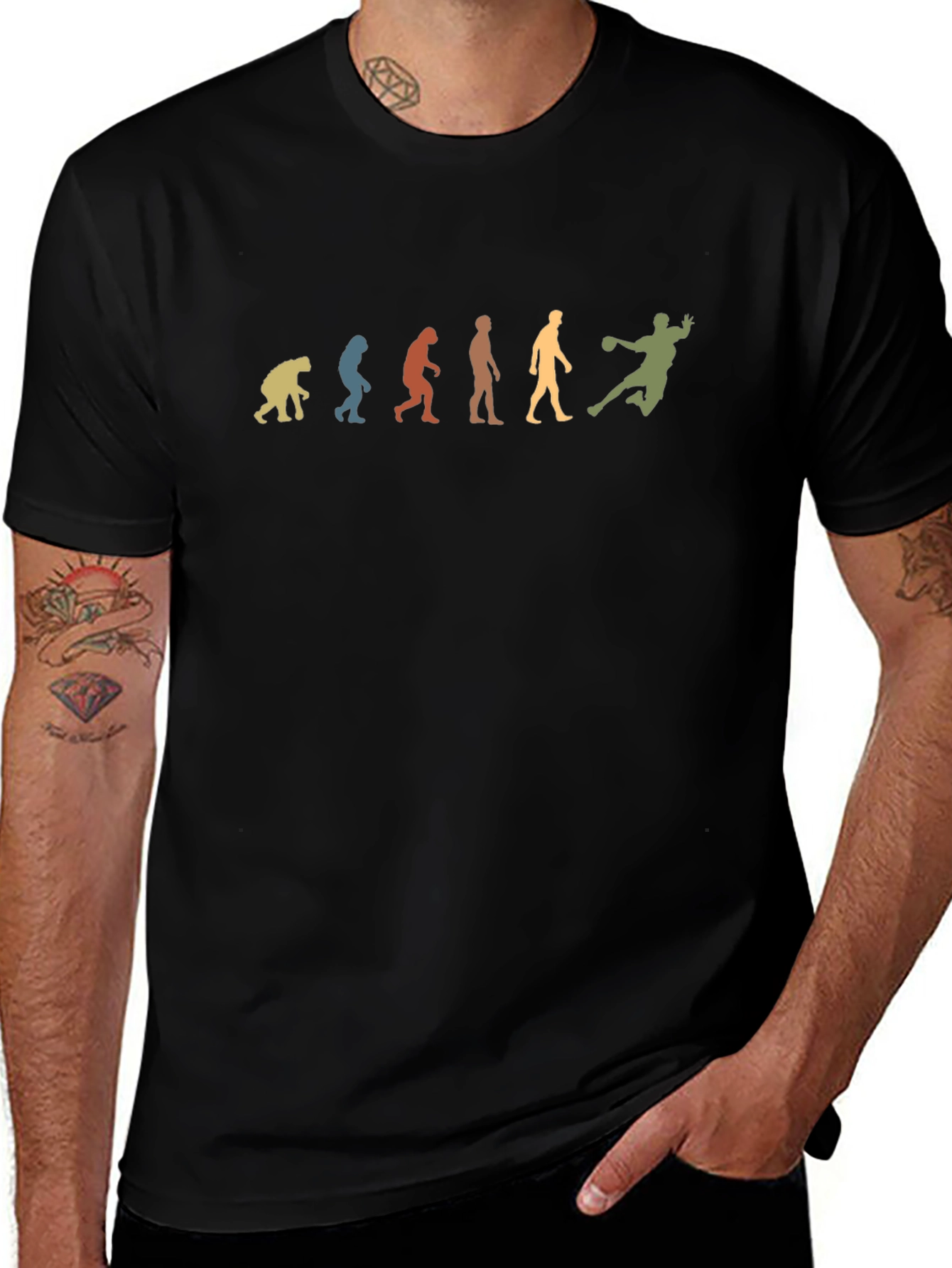 Evolution of Handball T-Shirt - Black Cotton Tee