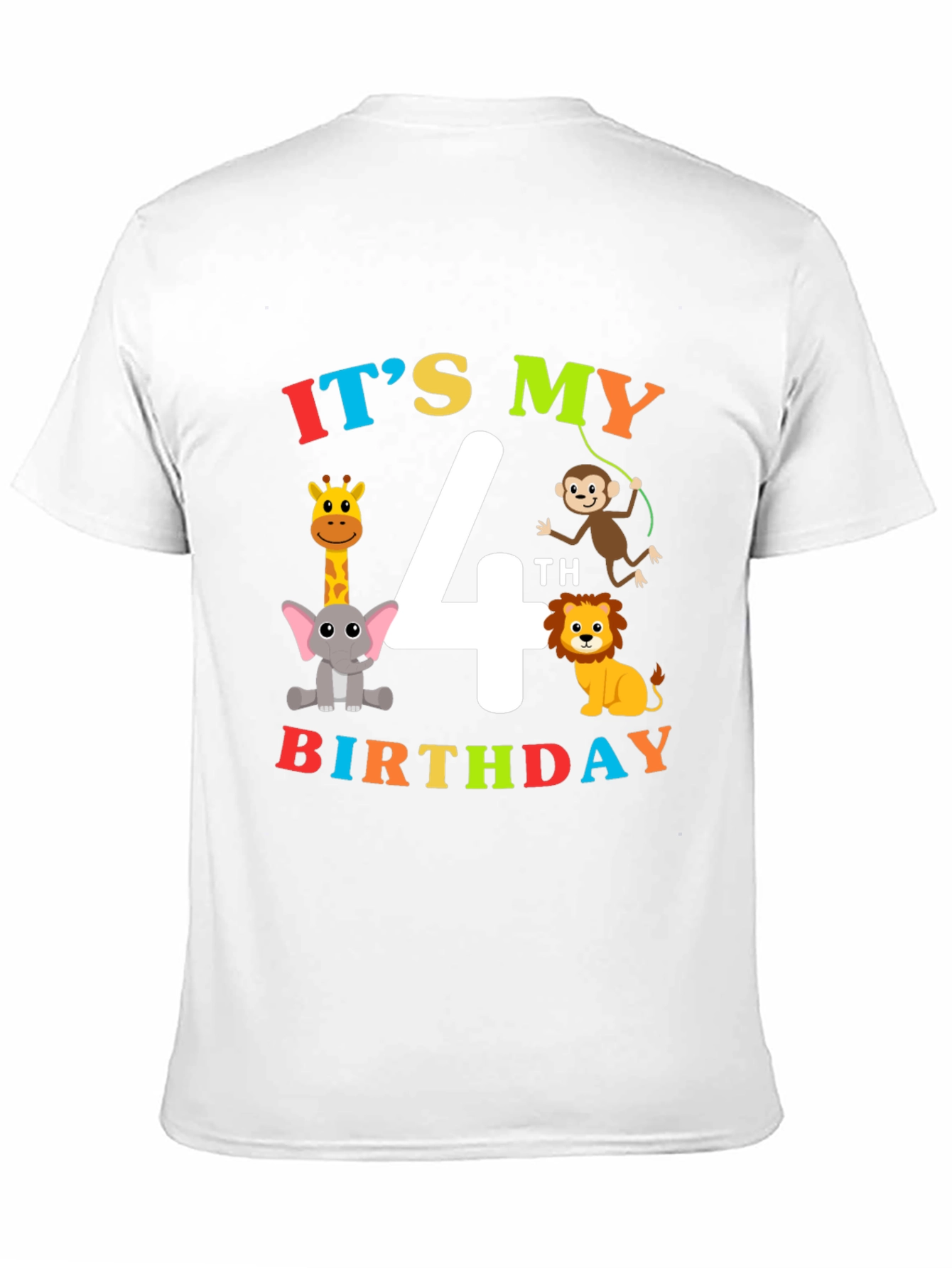 Its My 4th Birthday T-Shirt Animal Theme