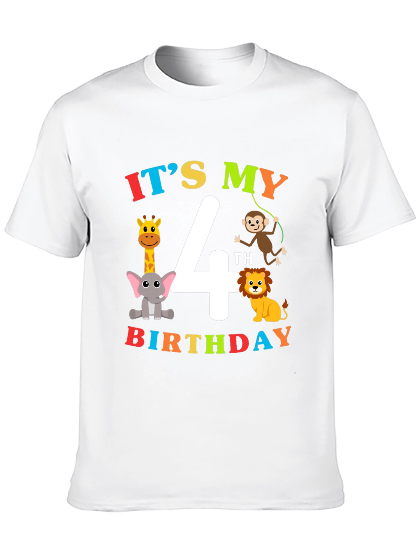 Its My 4th Birthday T-Shirt Animal Theme