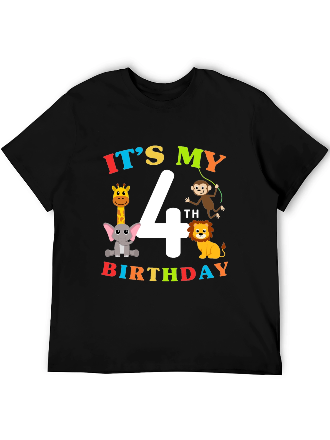 Its My 4th Birthday T-Shirt Animal Theme