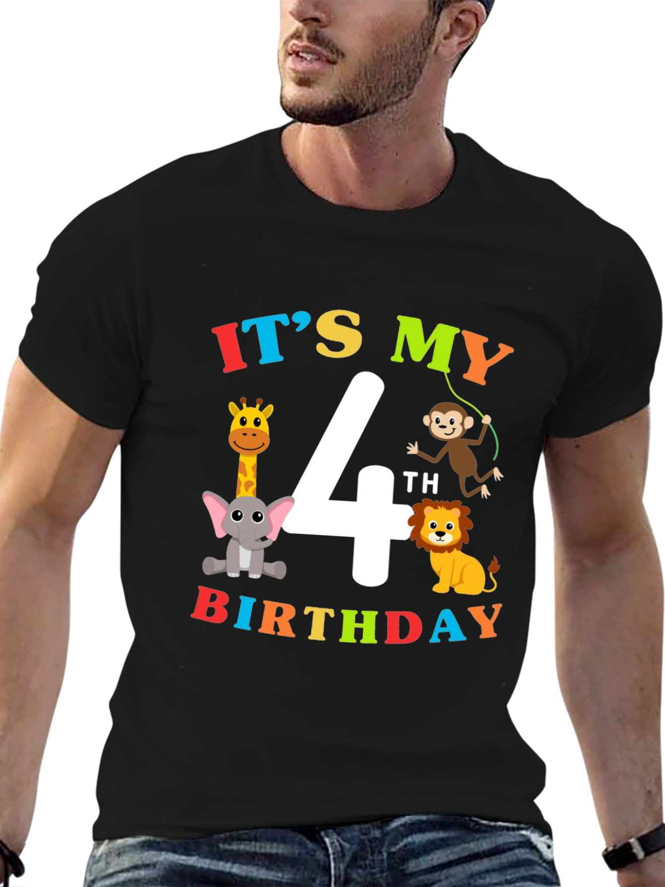 Its My 4th Birthday T-Shirt Animal Theme