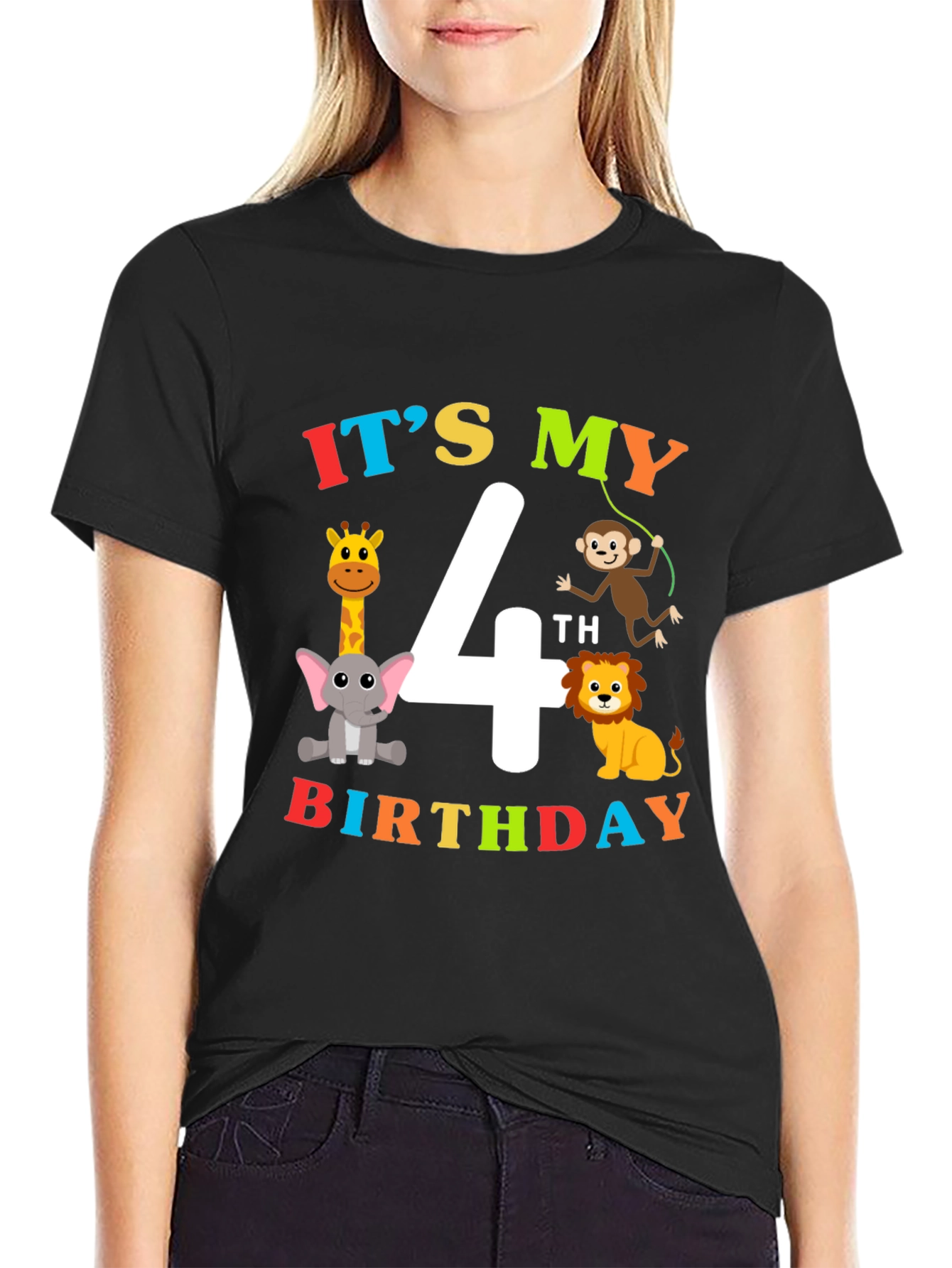 Its My 4th Birthday T-Shirt Animal Theme