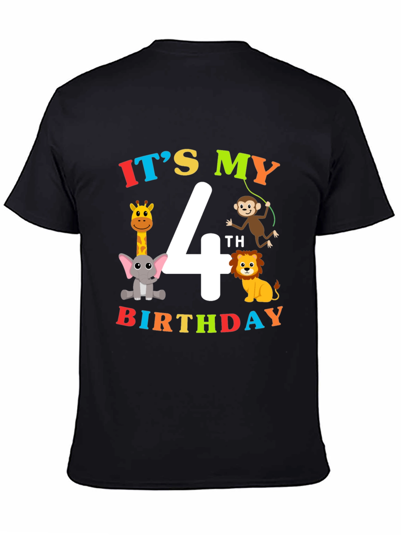 Its My 4th Birthday T-Shirt Animal Theme