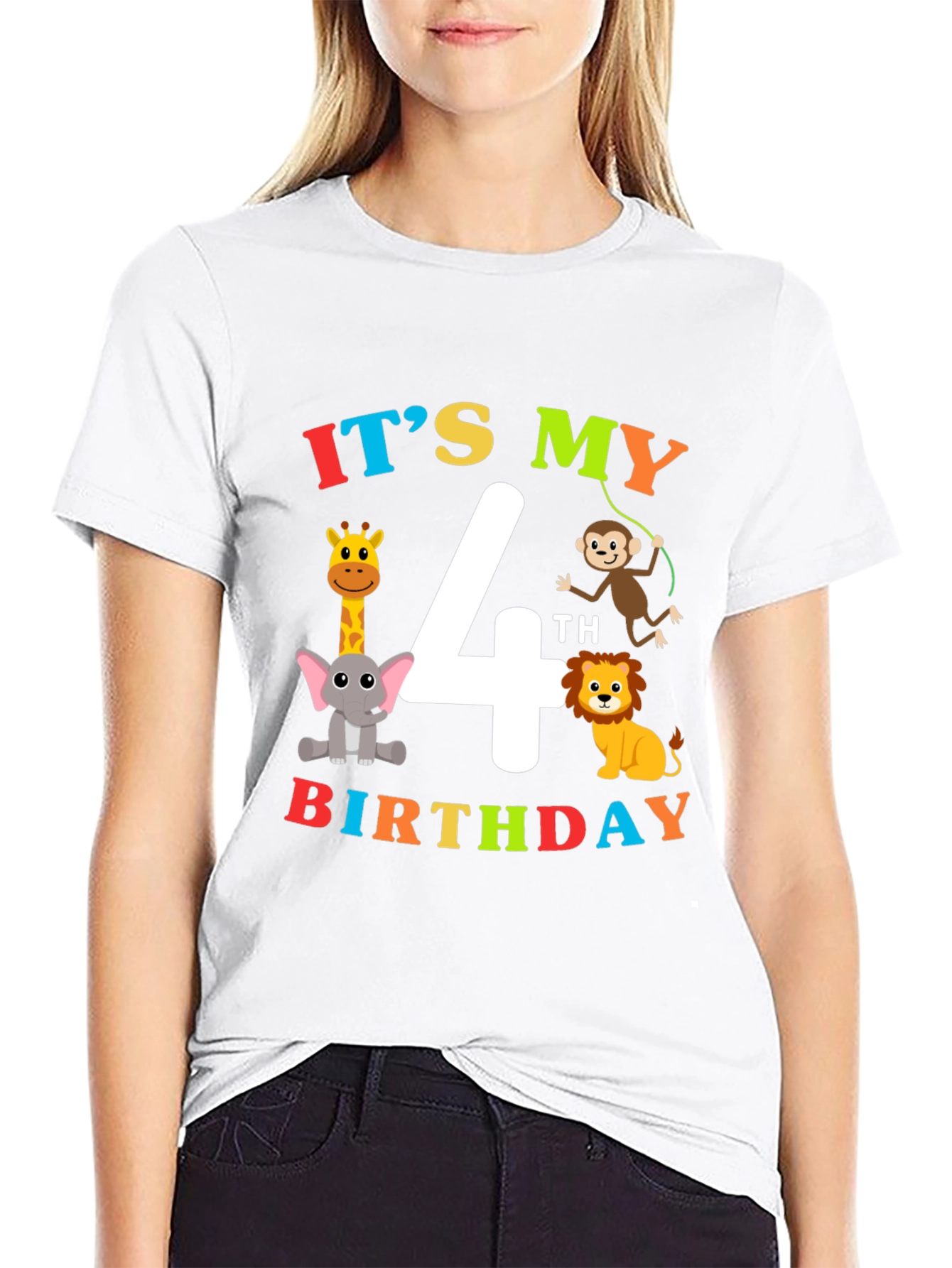 Its My 4th Birthday T-Shirt Animal Theme