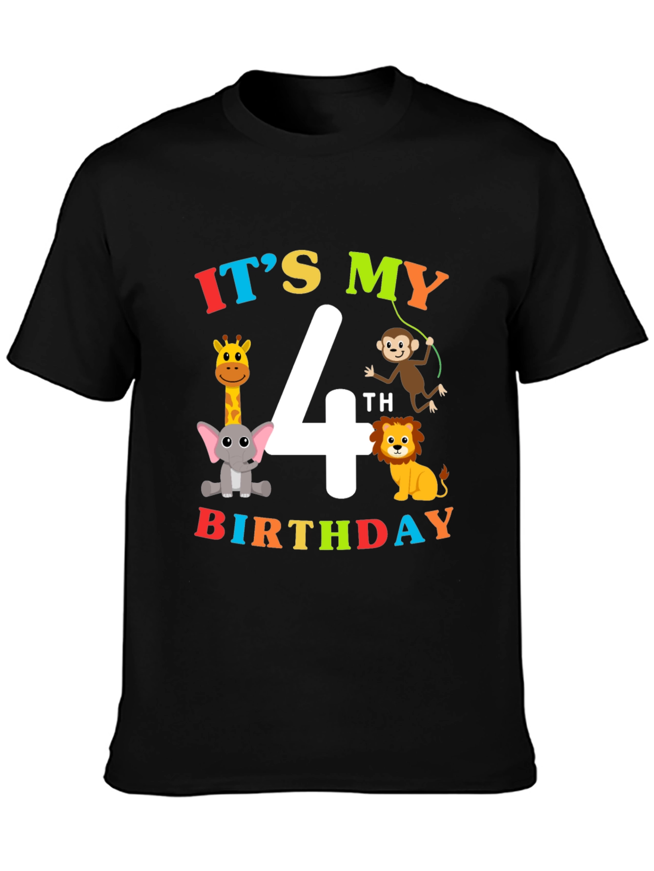 Its My 4th Birthday T-Shirt Animal Theme