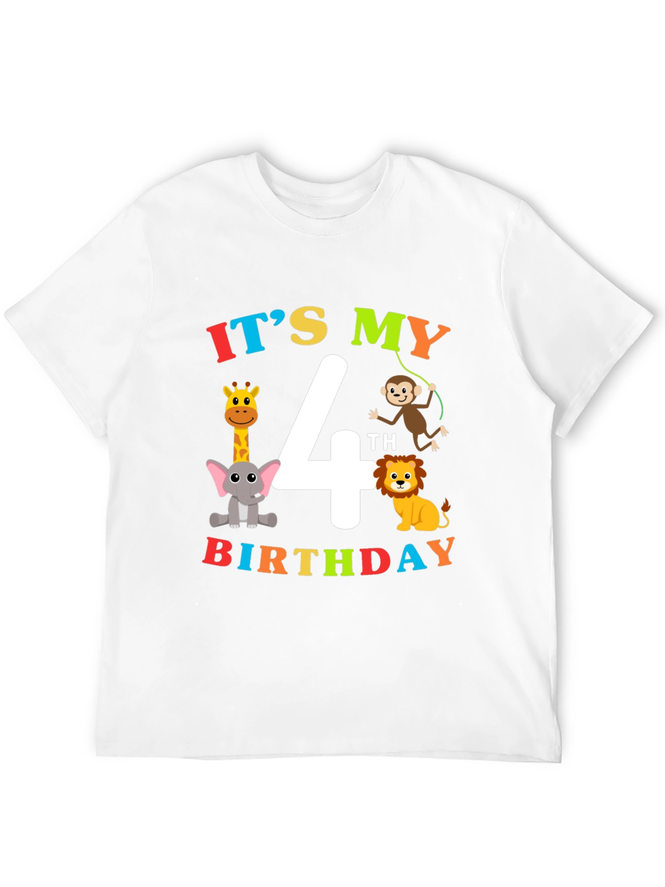 Its My 4th Birthday T-Shirt Animal Theme