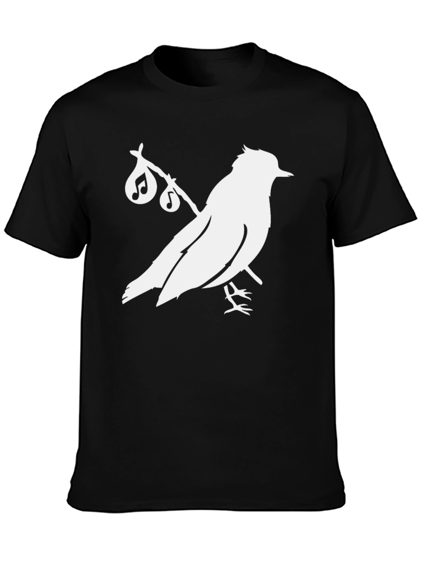 Bird Song T-Shirt - Black Cotton Graphic Tee