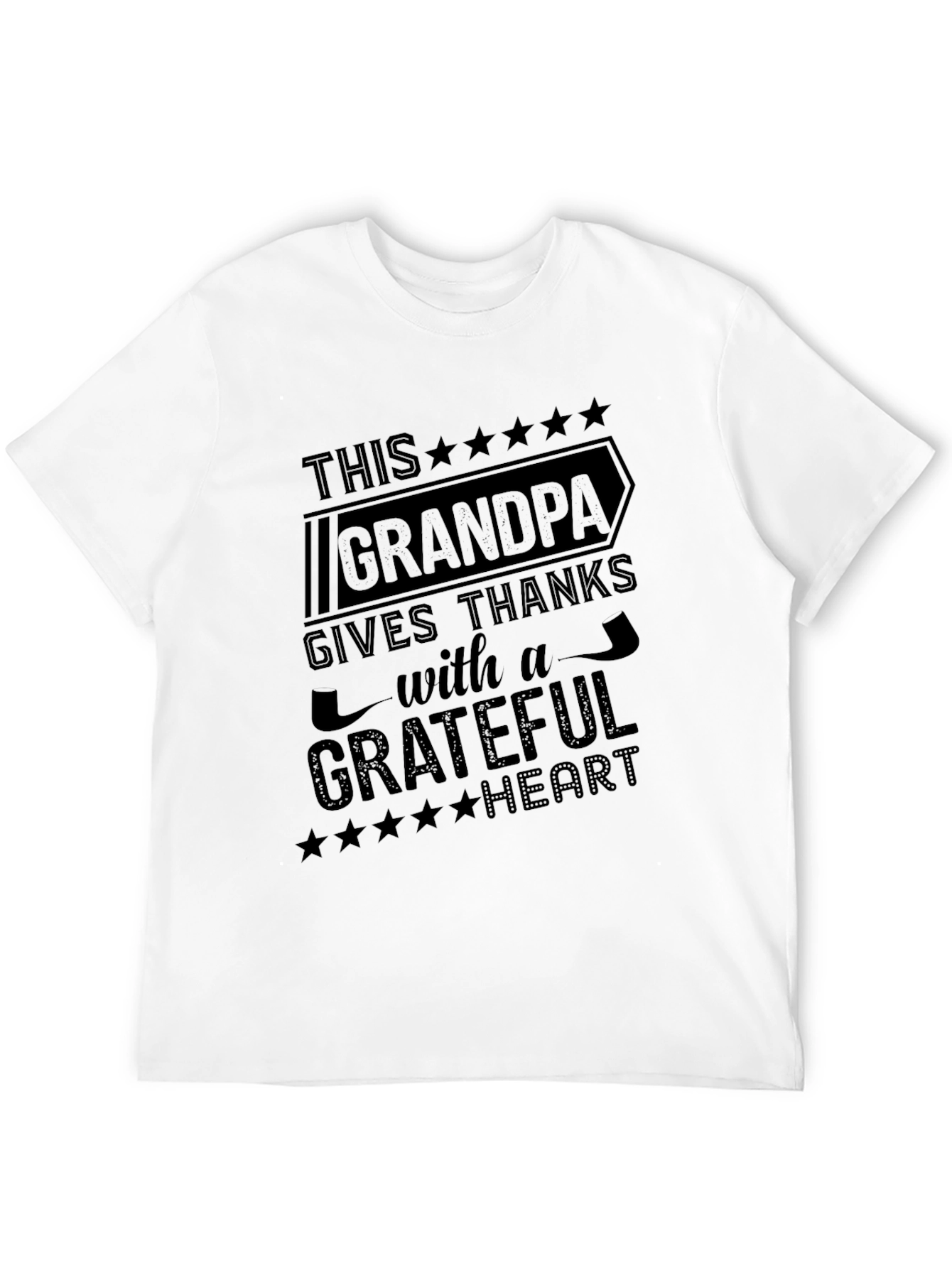 Grandpa Gives Thanks Graphic Tee - Black