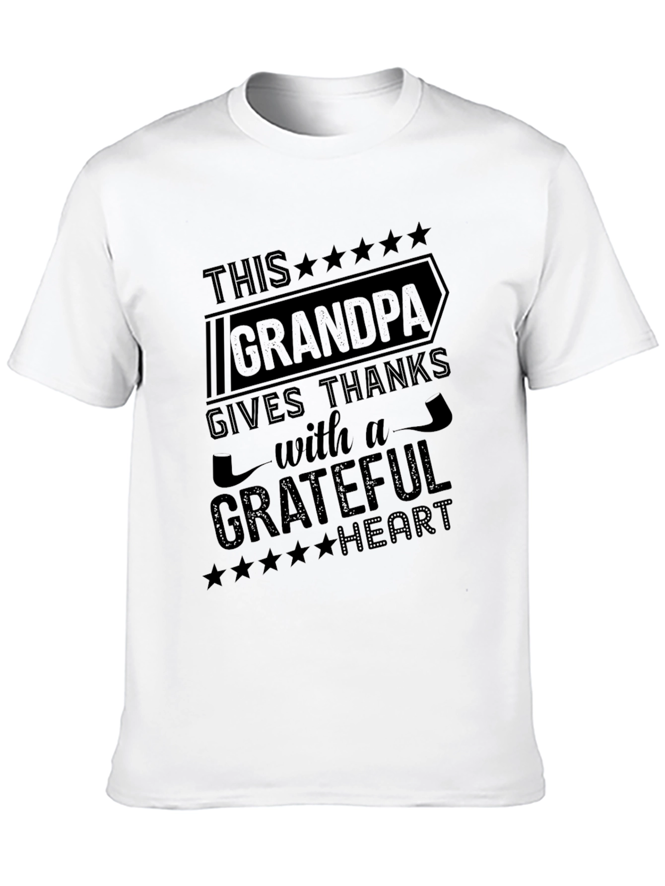 Grandpa Gives Thanks Graphic Tee - Black