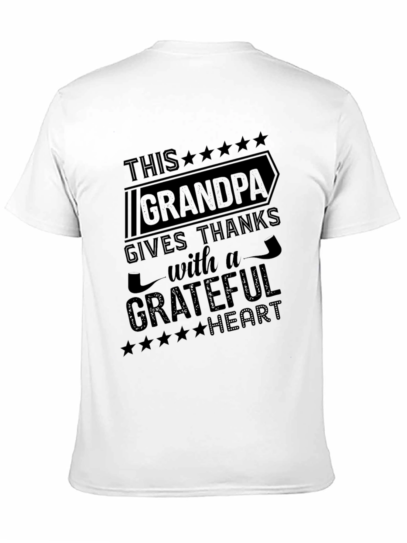 Grandpa Gives Thanks Graphic Tee - Black