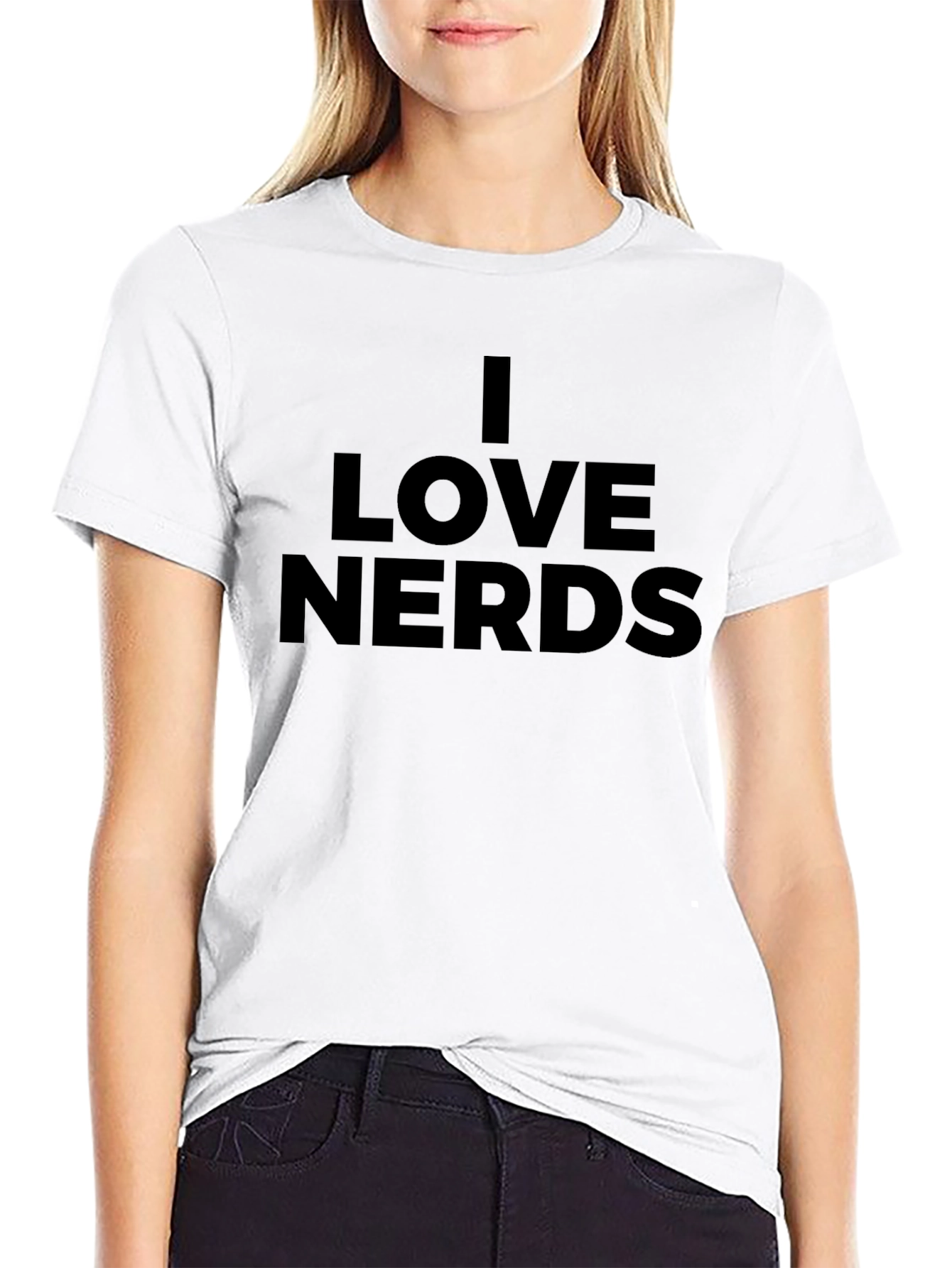 I Love Nerds Graphic T-Shirt - Black