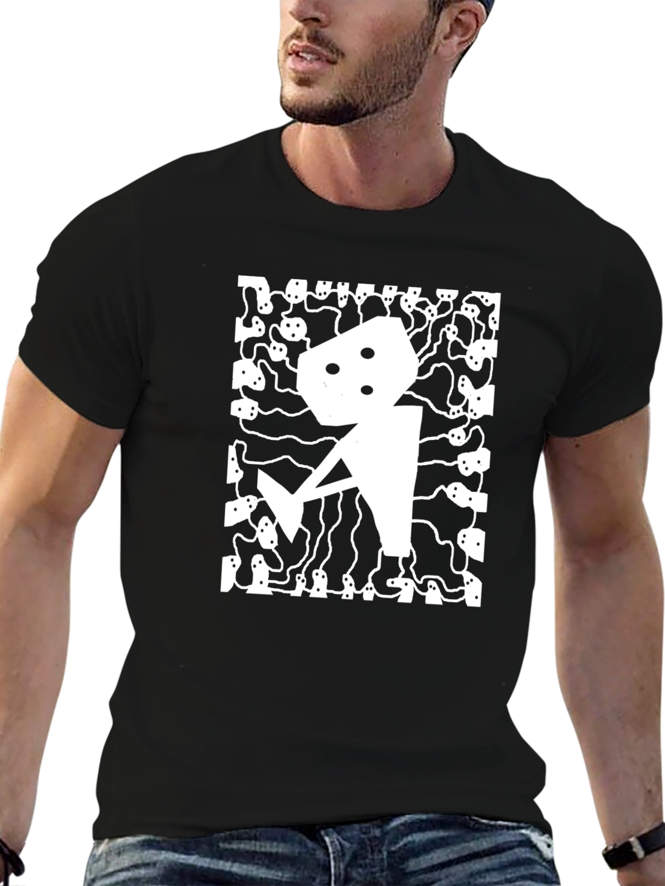 Abstract Graphic Print Mens T-Shirt