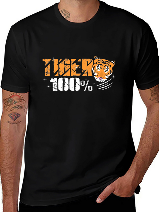 100% Tiger Graphic T-Shirt - Unisex Cotton Tee